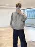 主意范（ZHUYIFAN）美式扎染皮衣棉服外套男款春秋冬季加绒加厚立领防寒机车服夹克潮 5D3074灰色加绒【升级款】 L 110-125斤 实拍图