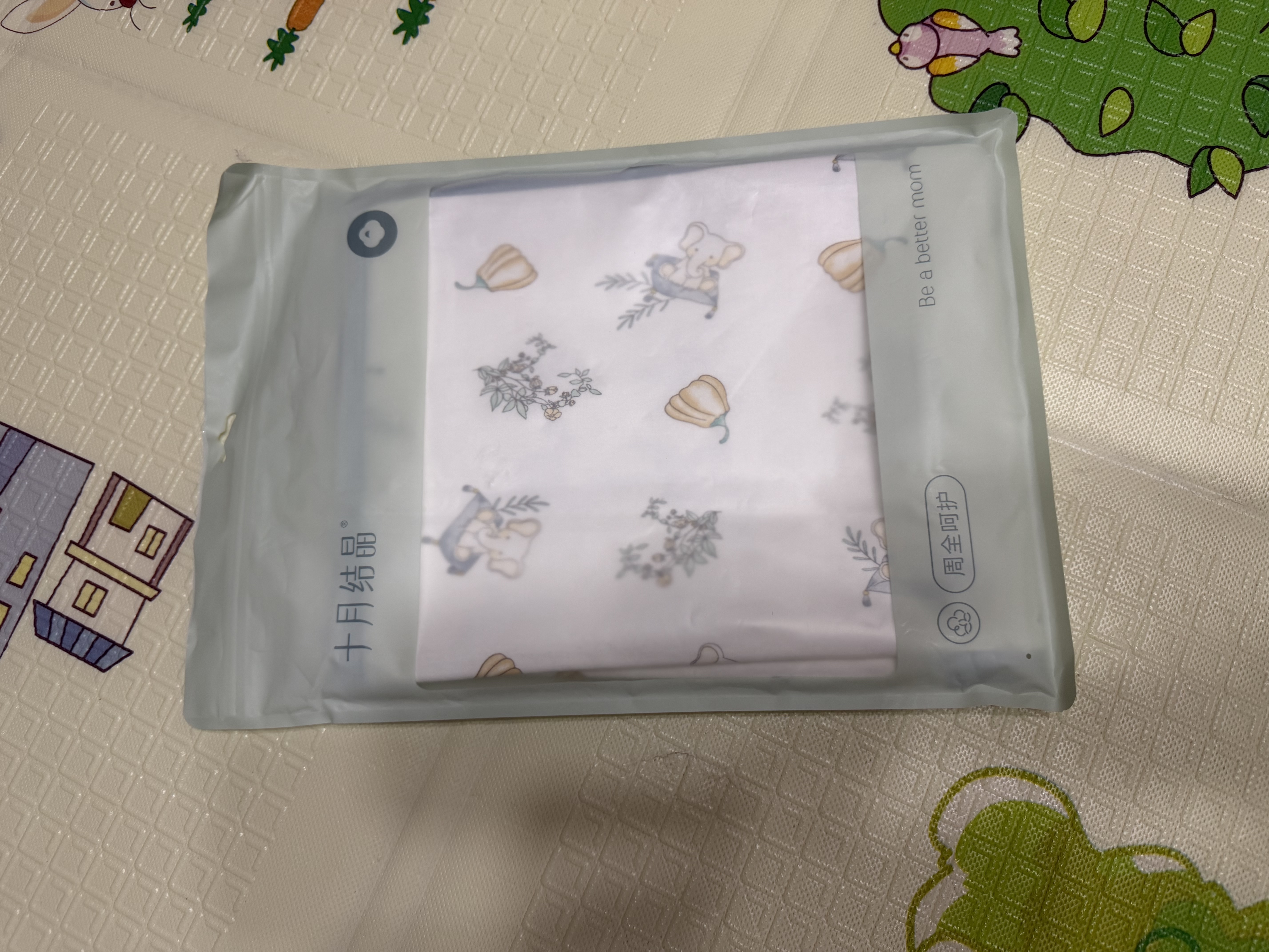 十月结晶婴儿包单夏季薄款产房襁褓巾新生婴儿包被纯棉抱被 元气飞象85*85 实拍图