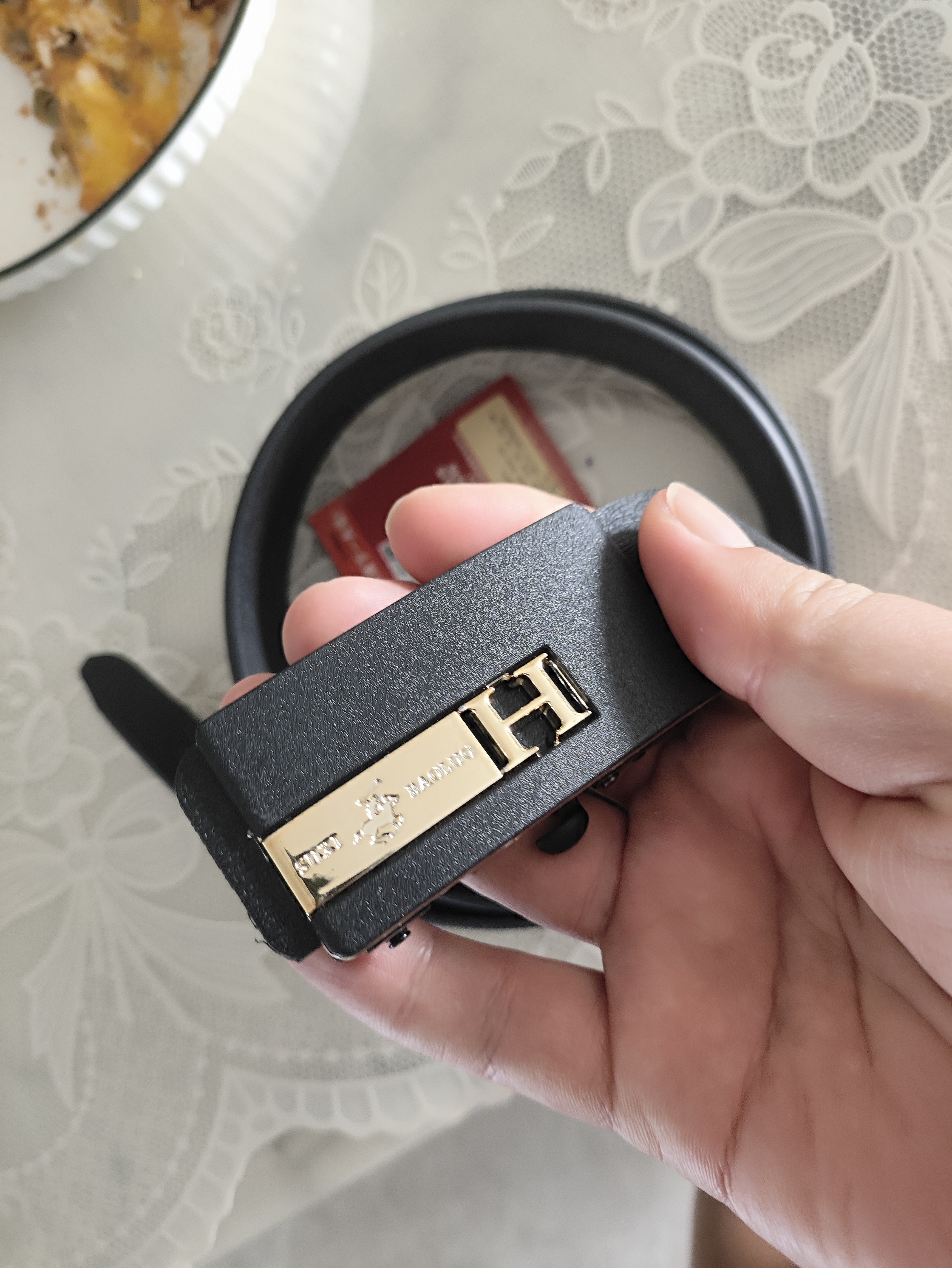 【正品保罗】皮带中国风自动扣无牙腰带男款高档潮流时尚腰带新款 金色 120cm 实拍图