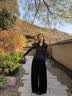 拉夏贝尔韩系半开领连帽长袖t恤女秋新款褶皱收腰小众打底上衣 深灰色 XL 实拍图