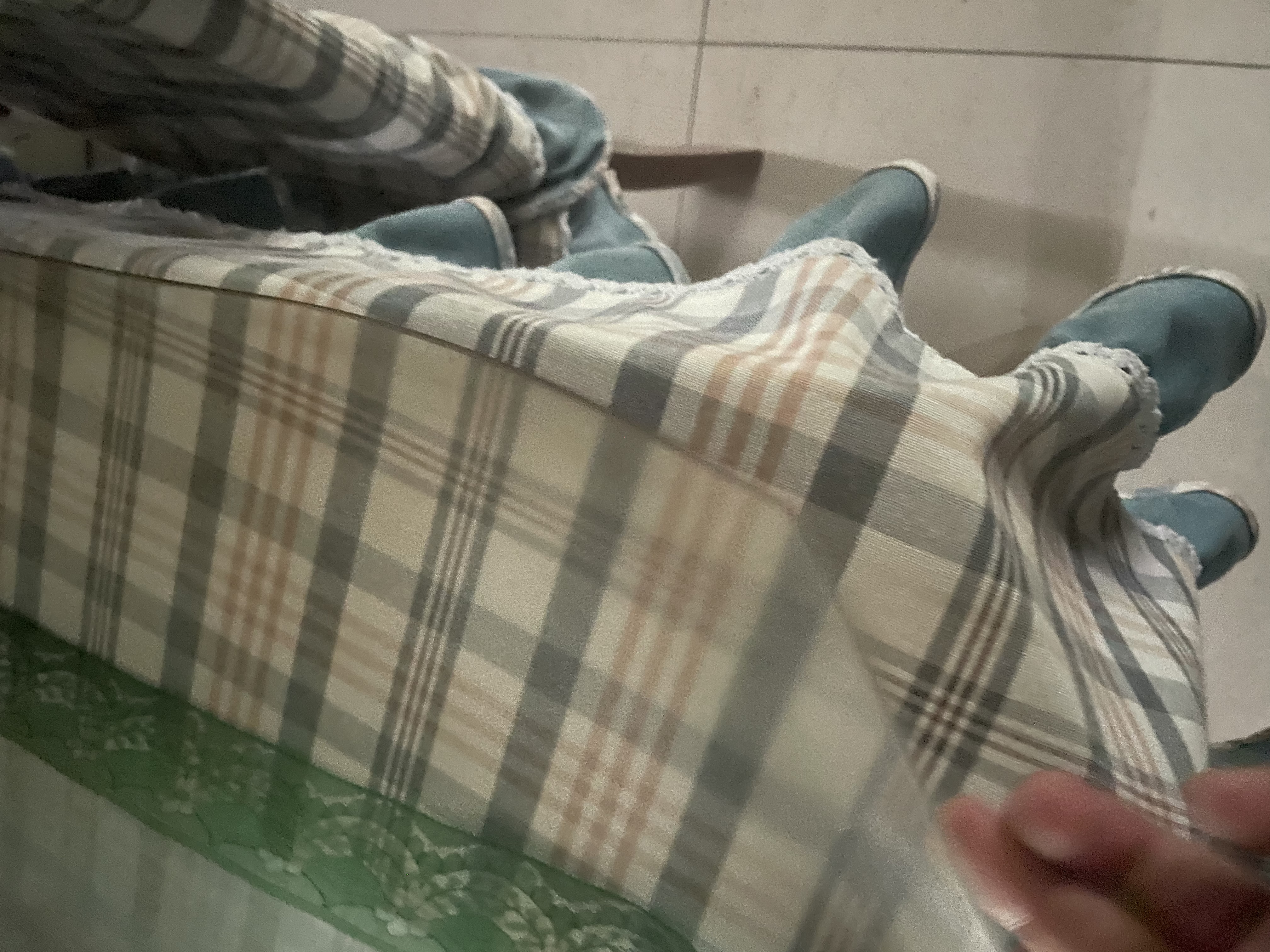 巧心思时尚格子餐桌布茶几布餐椅套椅垫通用台布简约现代椅子套罩地中海 亚非欧-蓝绿色 130*180cm桌布 实拍图