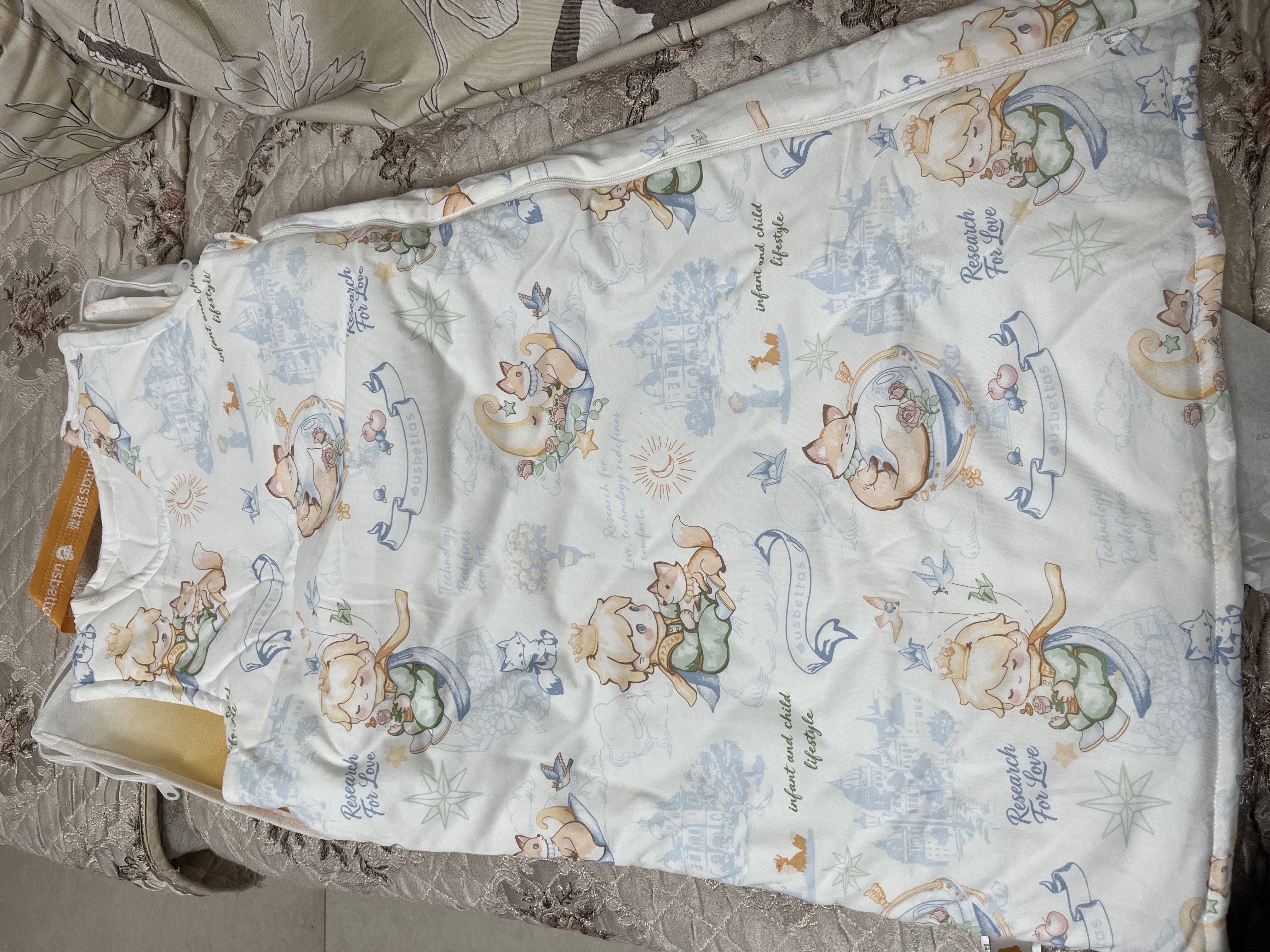 贝肽斯婴儿睡袋恒温儿童纯棉背心睡袋婴幼儿防踢被睡衣秋冬中厚 星野S 实拍图