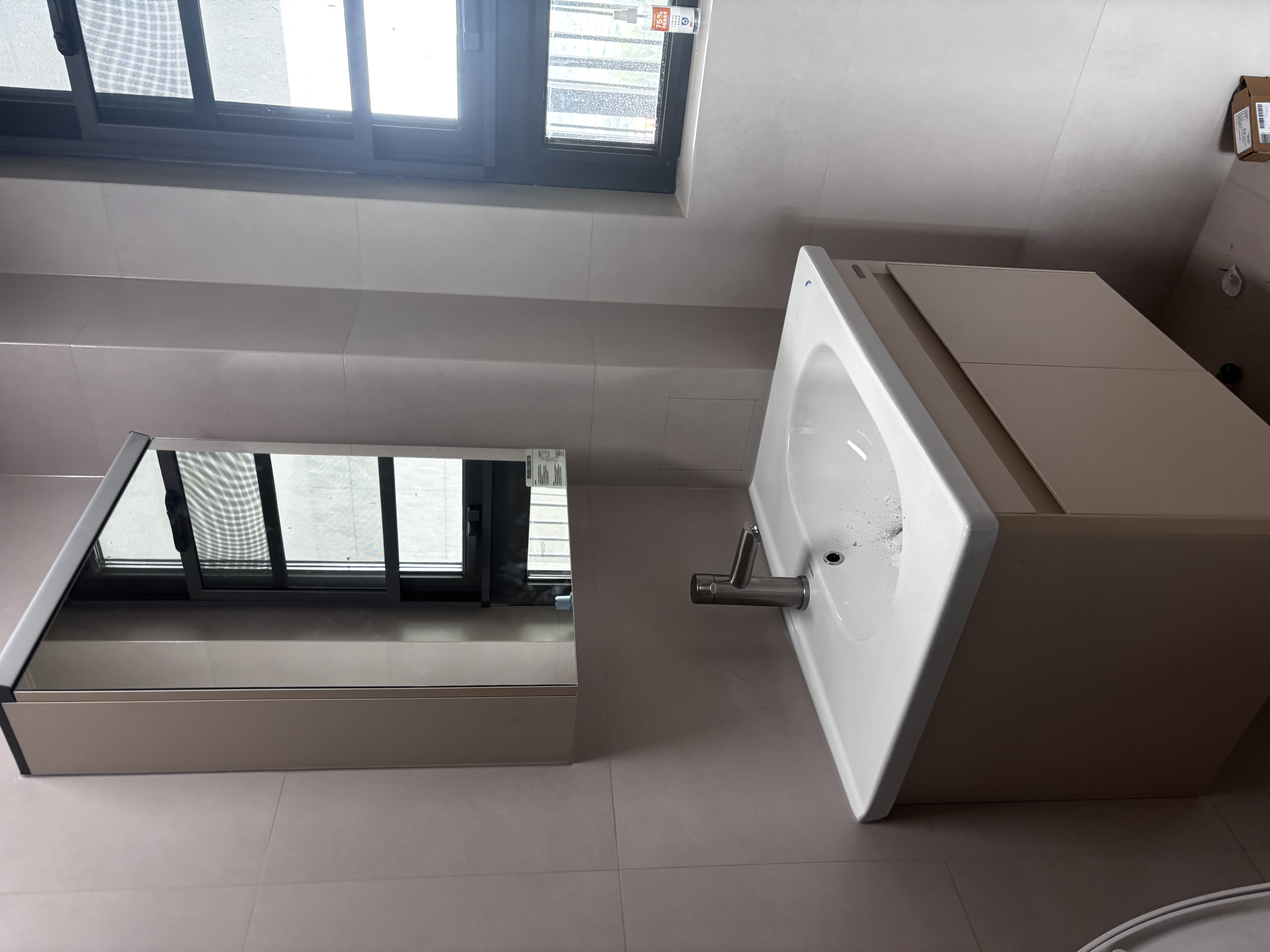 法恩莎（FAENZA）奶油风智能感应美妆镜柜一体陶瓷盆洗脸盆实木浴室柜组合亚当70cm 实拍图