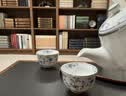 陶趣居 日本进口线唐草小蓝芽茶杯日式汤吞寿司杯陶瓷小杯泡茶杯子茶具 线唐草 茶壶 带滤网465ml1只 实拍图