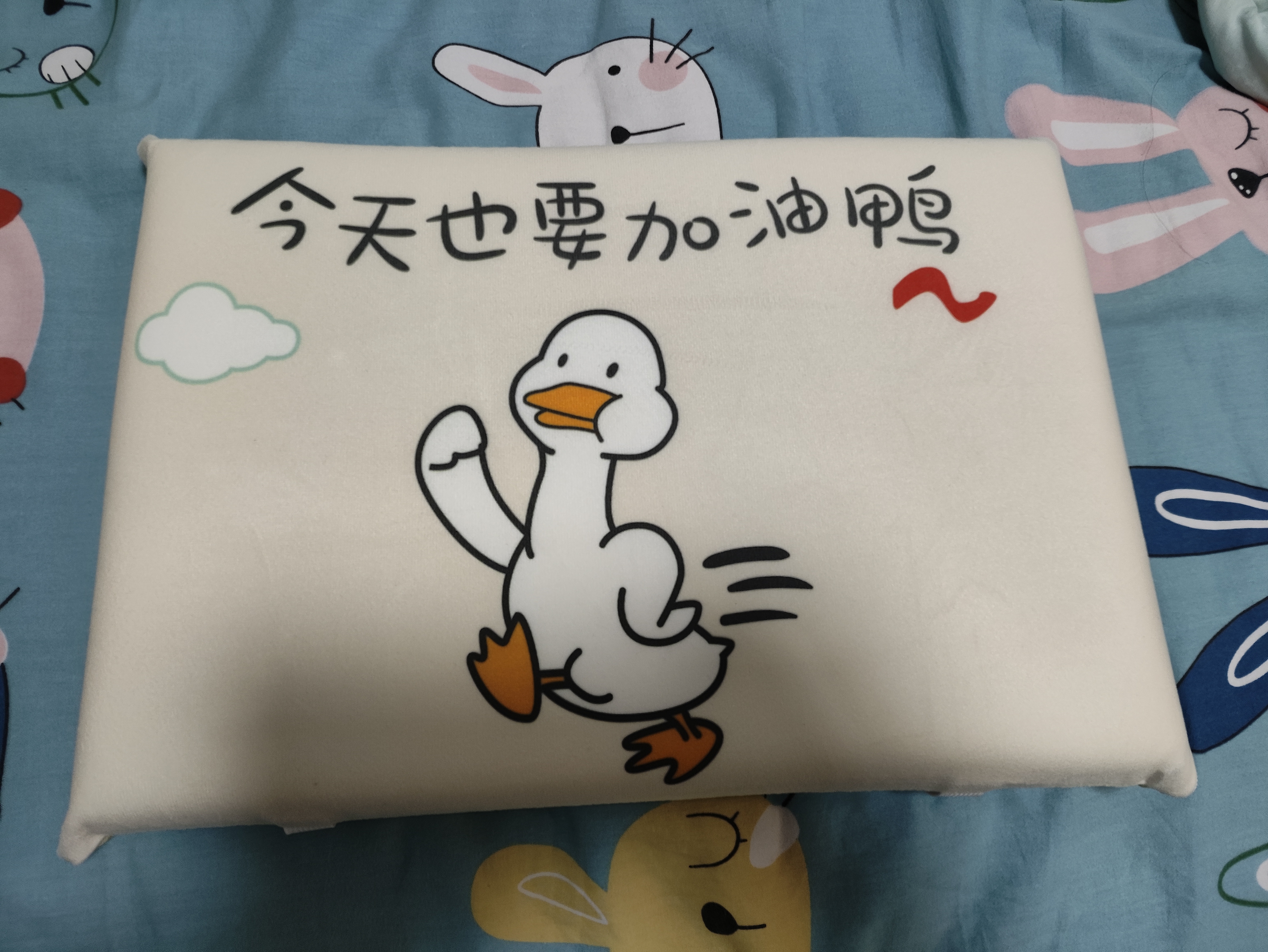 京寻记忆棉学生坐垫加厚防滑坐垫学生凳子长方形垫子教室椅子垫加油鸭 实拍图