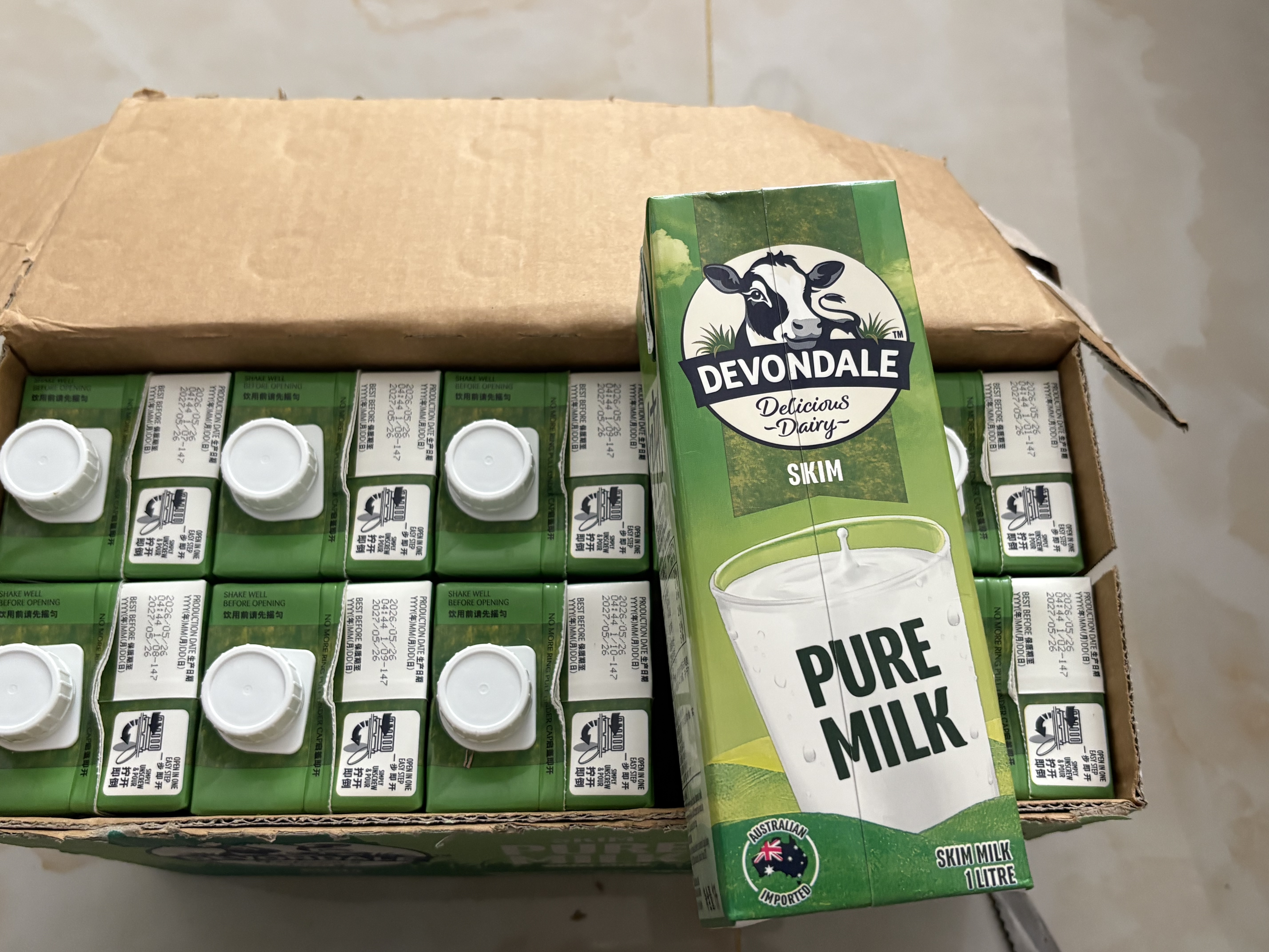 德运（Devondale）脱脂纯牛奶1L*10盒/整箱澳洲进口高钙牛奶0脂肪早餐奶国庆礼品 实拍图