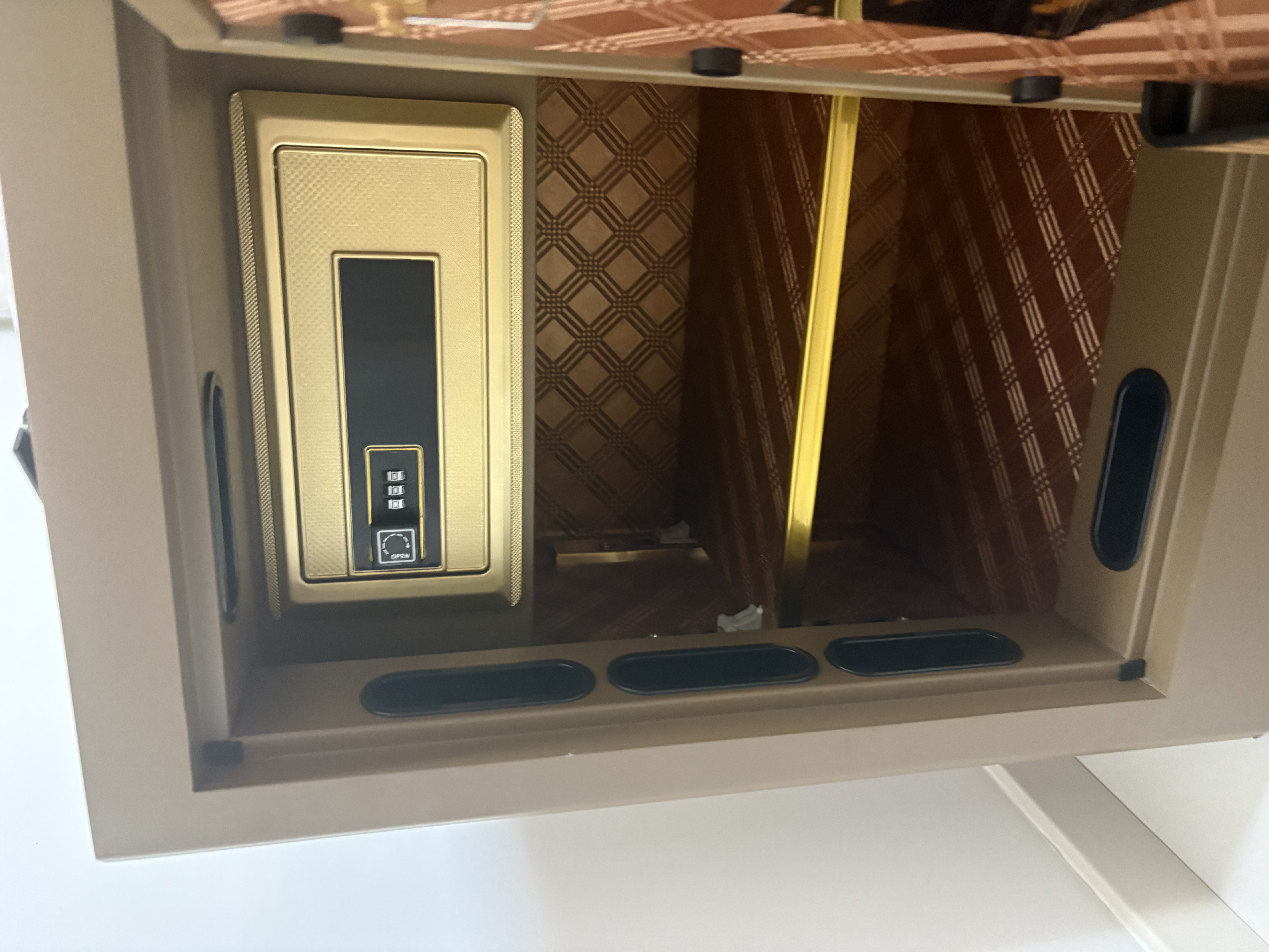 虎牌保险柜家用小型指纹密码WiFi保险箱办公全钢防盗可入墙 60咖啡色 驭尚系列（触控密码+TOUCH指纹识别） 实拍图