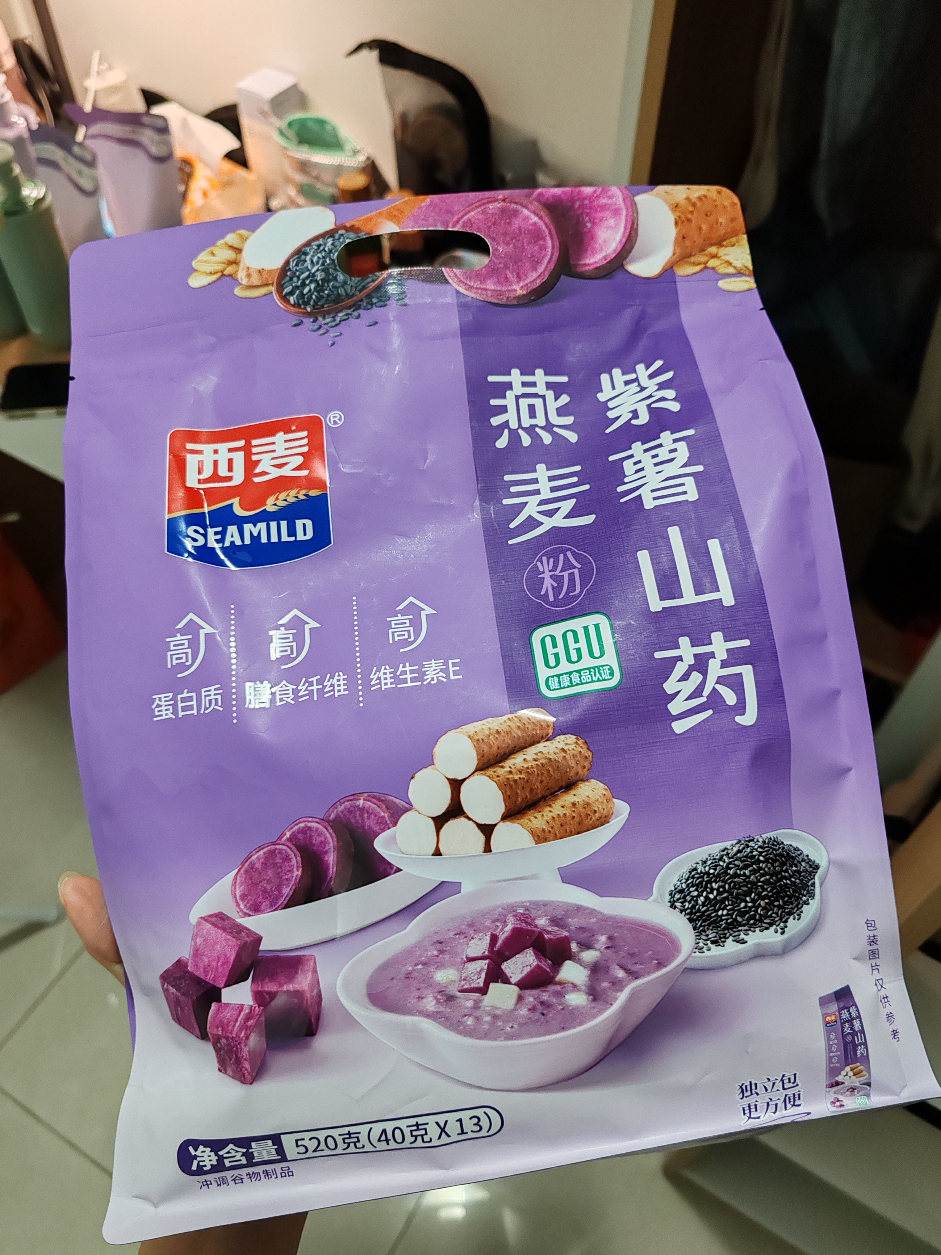 西麦 药食同源 紫薯山药燕麦 营养即食早餐代餐  便携独立小包 520g 实拍图