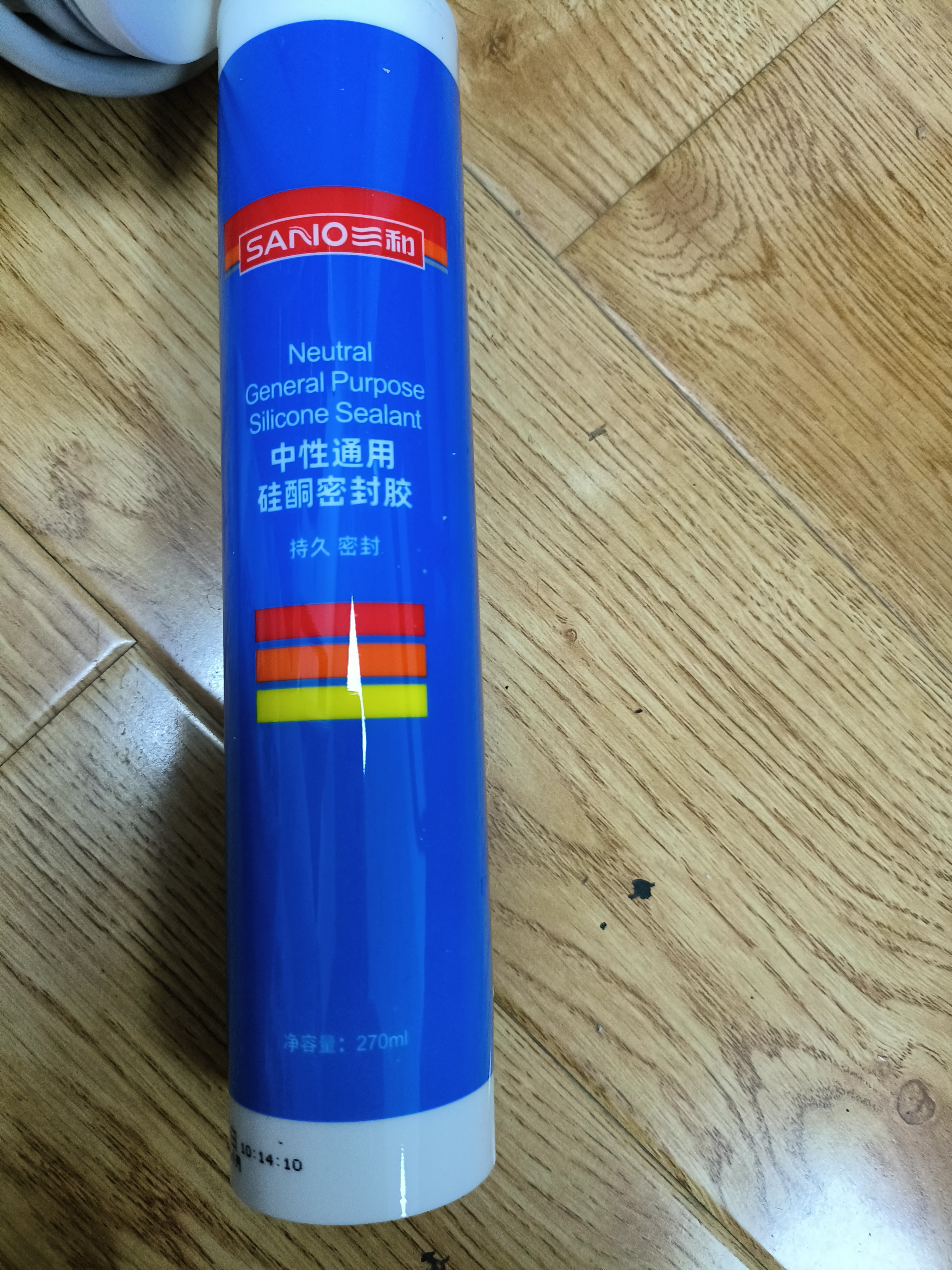 三和玻璃胶 密封胶 中性通用硅酮胶 防水抗震 门窗密封防水踢脚线填缝封边 270ml EC301 瓷白 2支装 实拍图