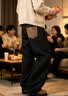 OEMG 美式复古丹宁原色牛仔裤男士春秋夏季宽松百搭阔腿直筒长裤子 黑色 【专柜品质】 L [建议100-120斤] 实拍图