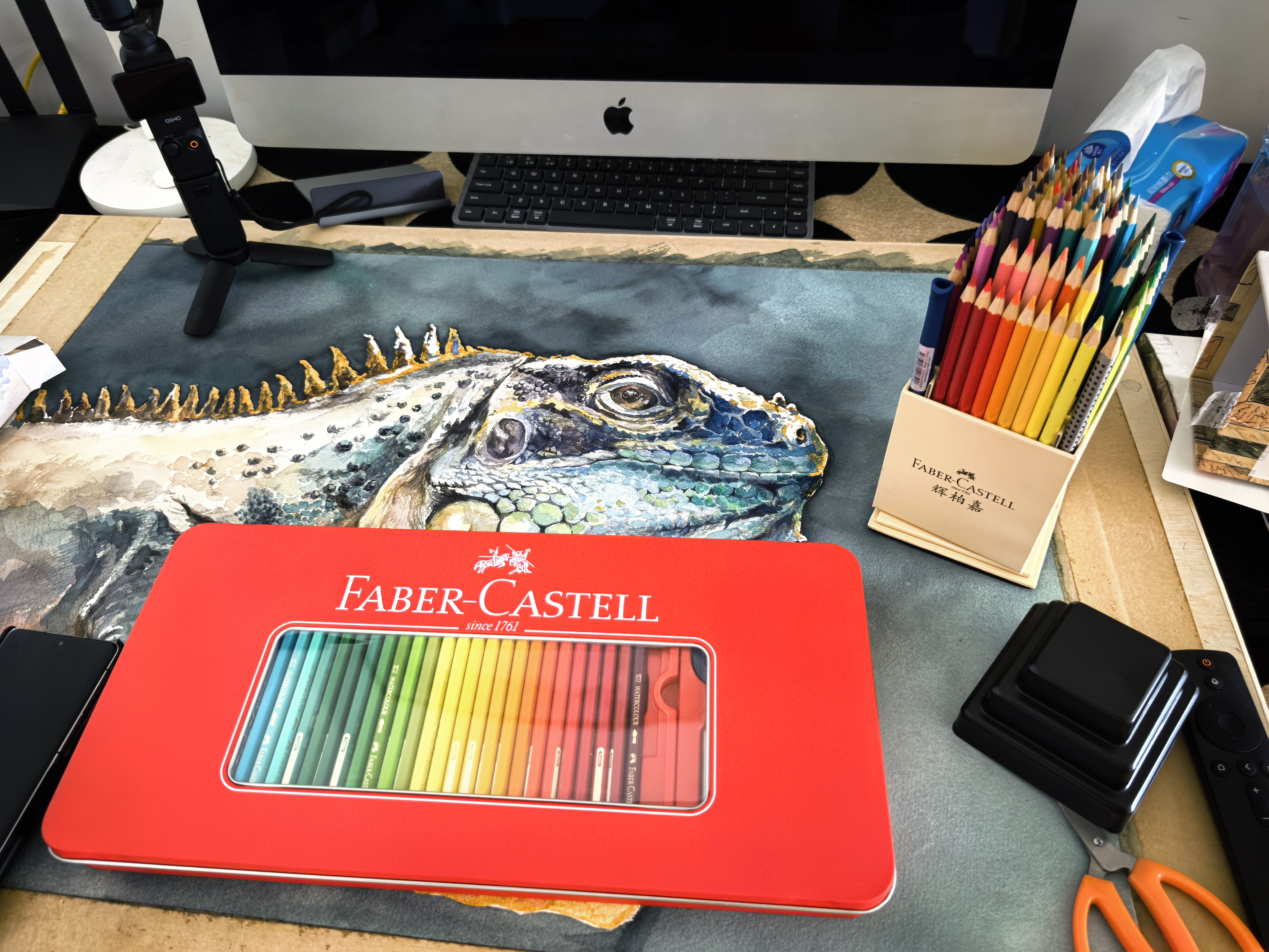 辉柏嘉（Faber-castell）【开学文具】彩铅水溶性彩色铅笔绘画套装画画工具儿童礼物100色铁盒装514001速写绘画毕业礼物 实拍图