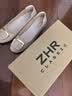 ZHR女鞋浅口单鞋女春秋粗跟通勤妈妈皮鞋2026新款船鞋女AH378杏色37 实拍图