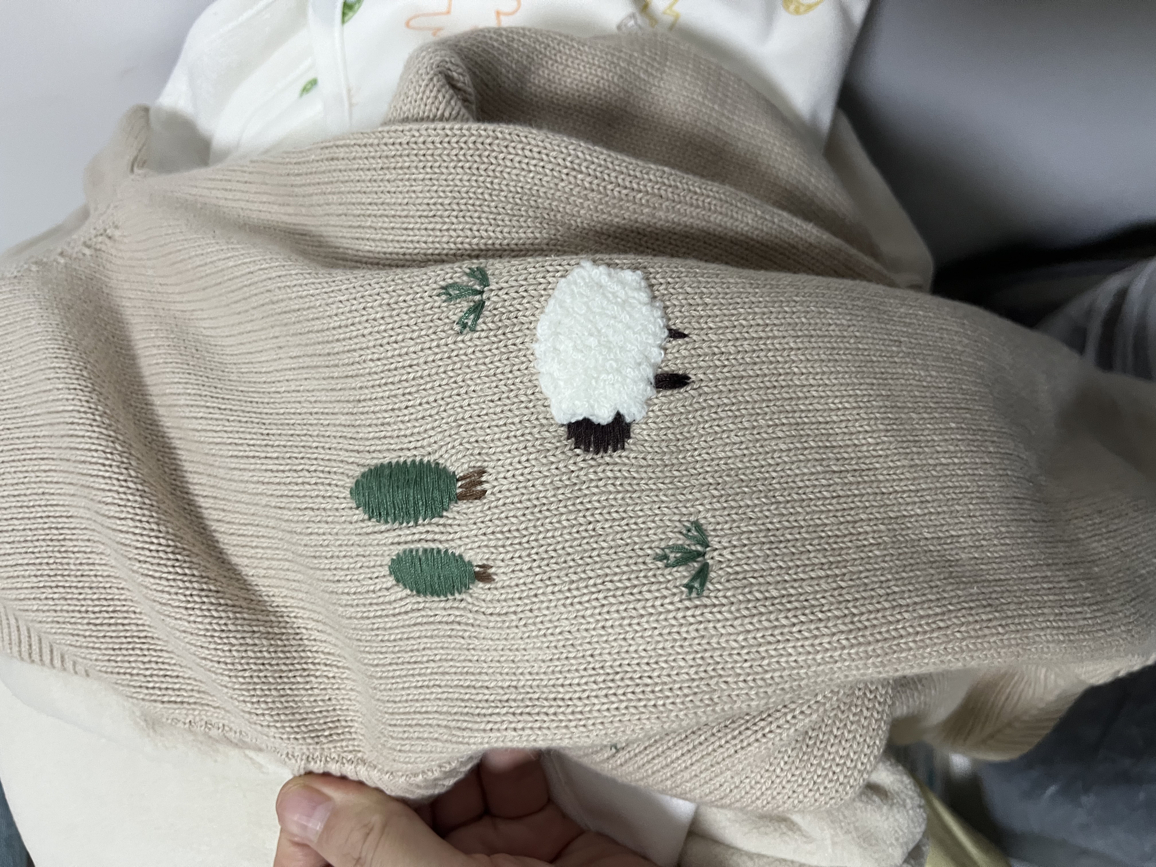 babylove【清仓】婴儿毛织连体衣秋冬款纯棉针织衣服宝宝哈衣圣诞保暖毛衣 砂色 90cm 晒单实拍图
