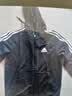 adidas通勤休闲三条纹连帽夹克早秋外套卫衣男装阿迪达斯轻运动   黑色/白   L 实拍图