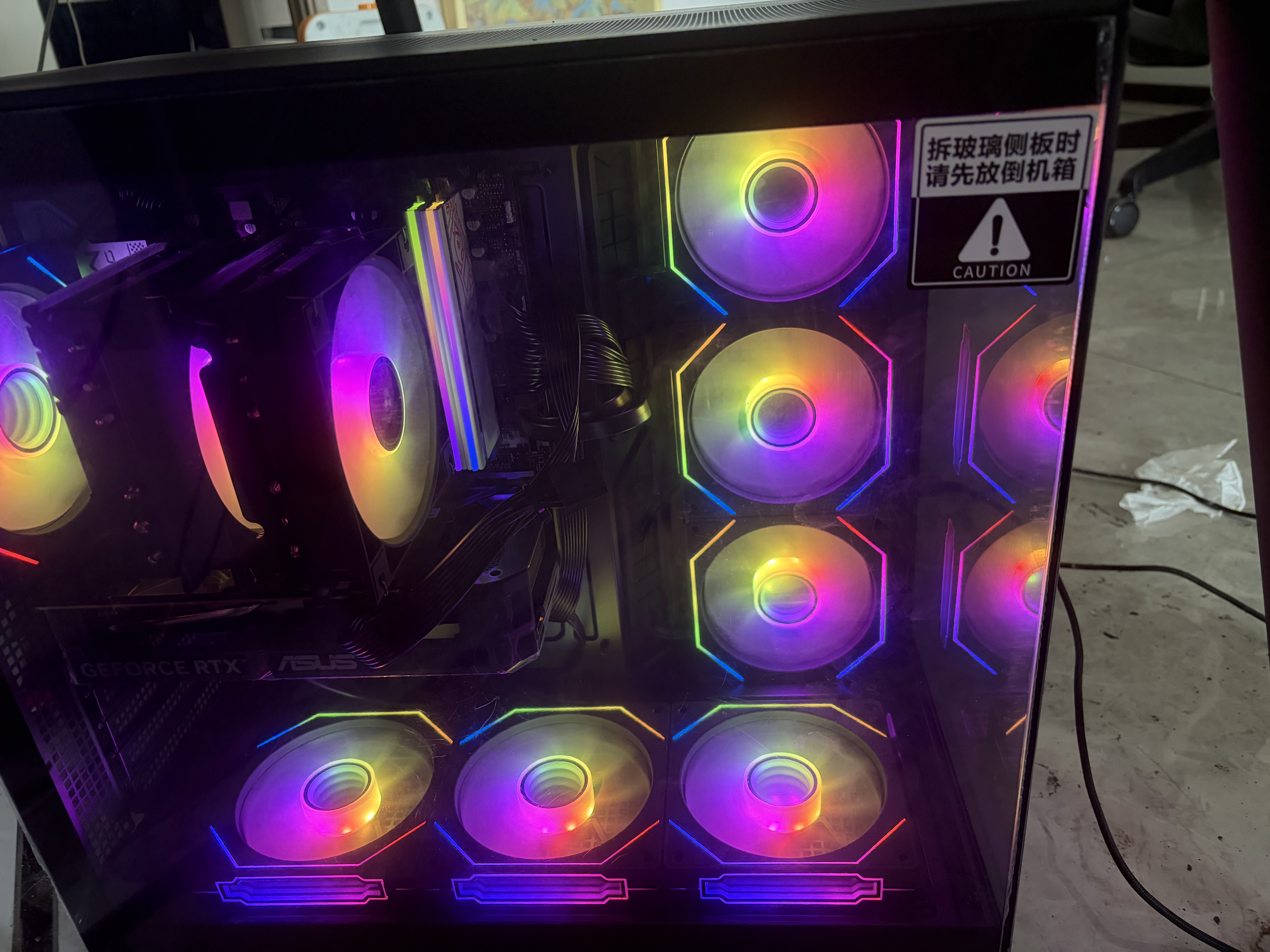 华硕AMD 9800X3D 7800X3D 9850X3D华硕RTX5070 5070TI 5080整机台式电脑游戏主机直播设计AI主机DIY 配三丨R7 7800X3D+华硕RTX5060Ti 实拍图