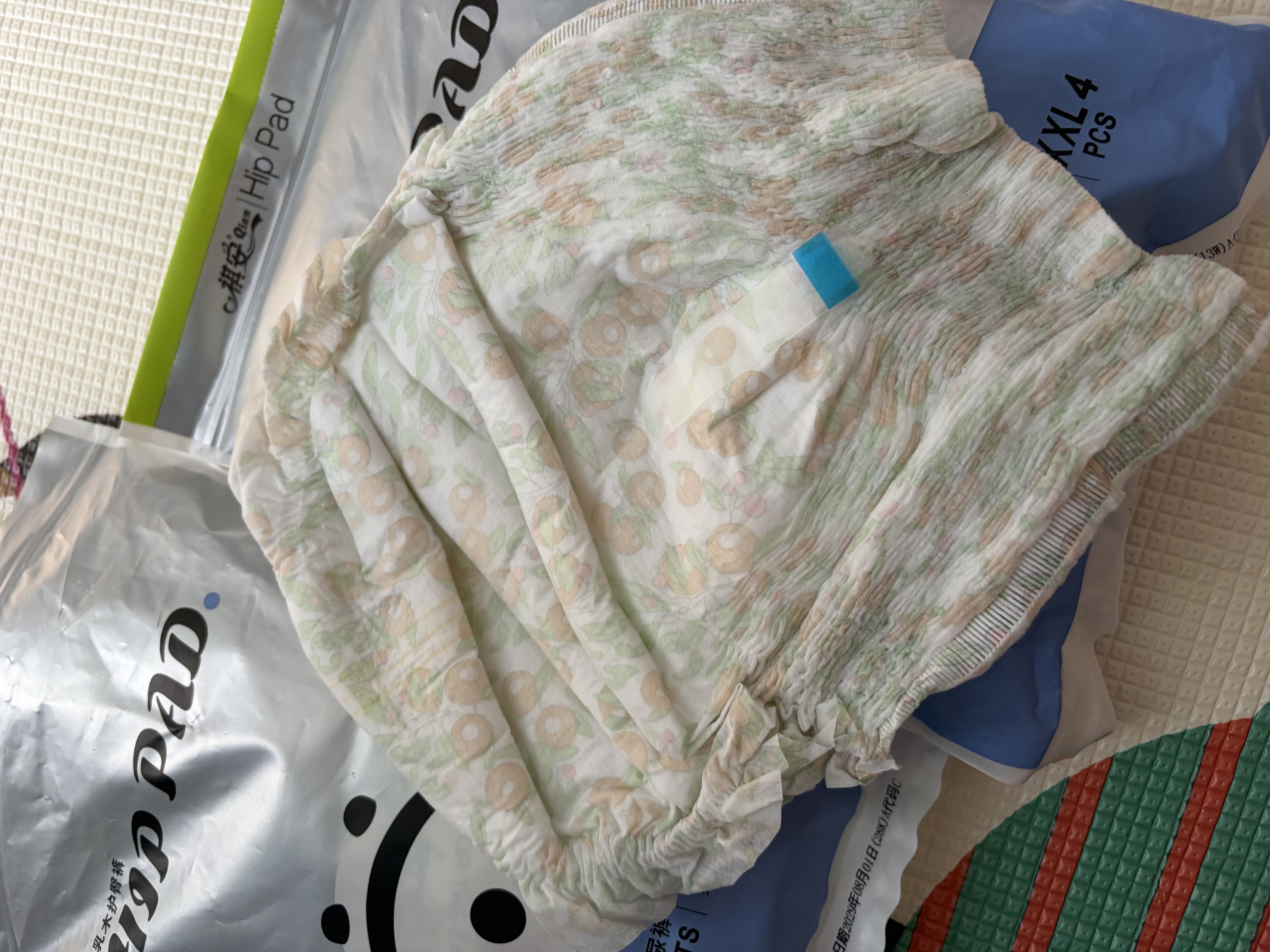祺安3熊猫乳木果油护臀系列柔软亲肤大吸收新生儿尿裤拉拉裤试用装 拉拉裤XXL码4片15-19KG 实拍图