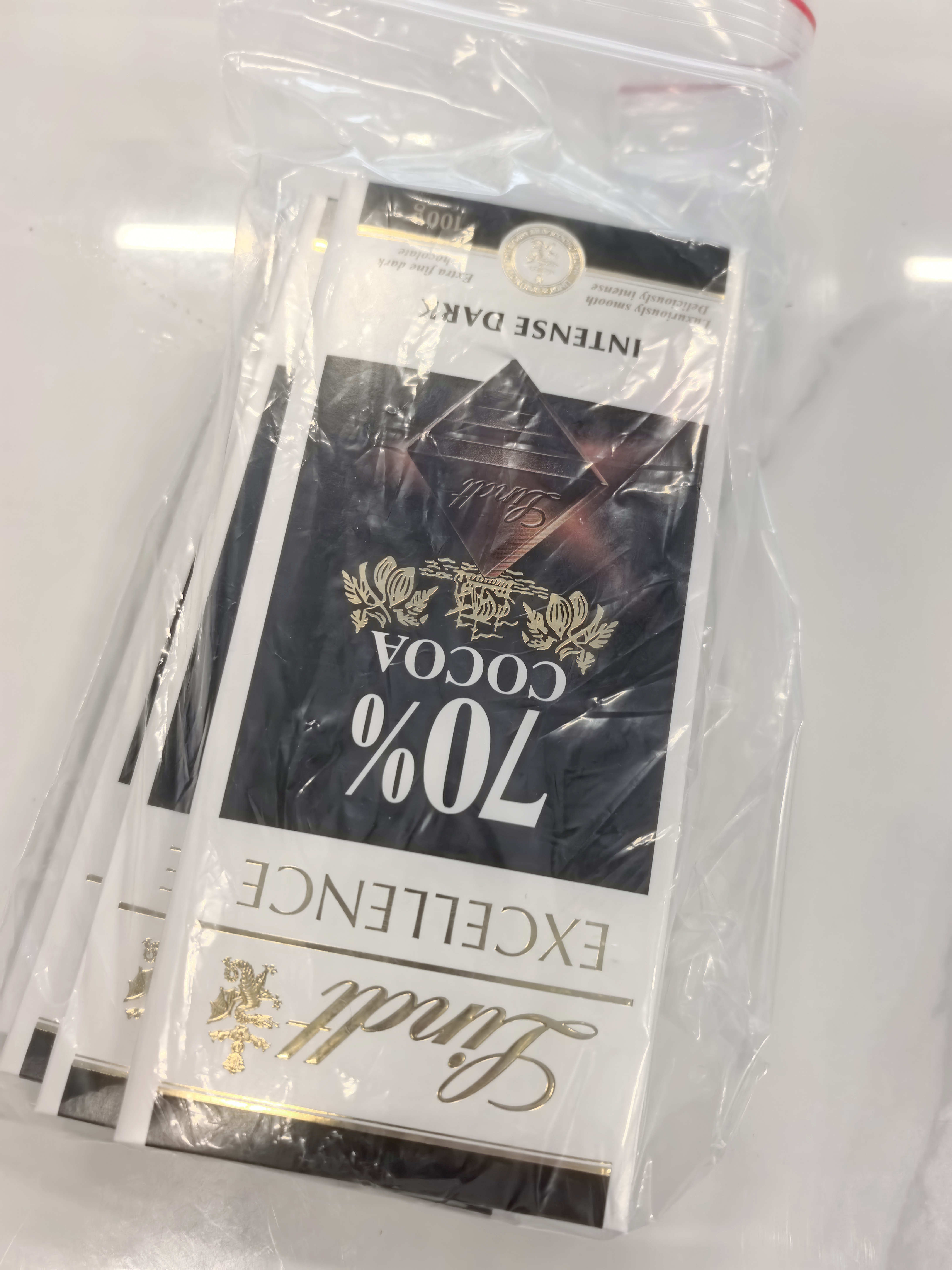 瑞士莲进口瑞士莲Lindt特醇纯可可脂黑巧克力排块70%85%90%99%100%片装 瑞士莲70%黑巧100g/27年1月30 实拍图