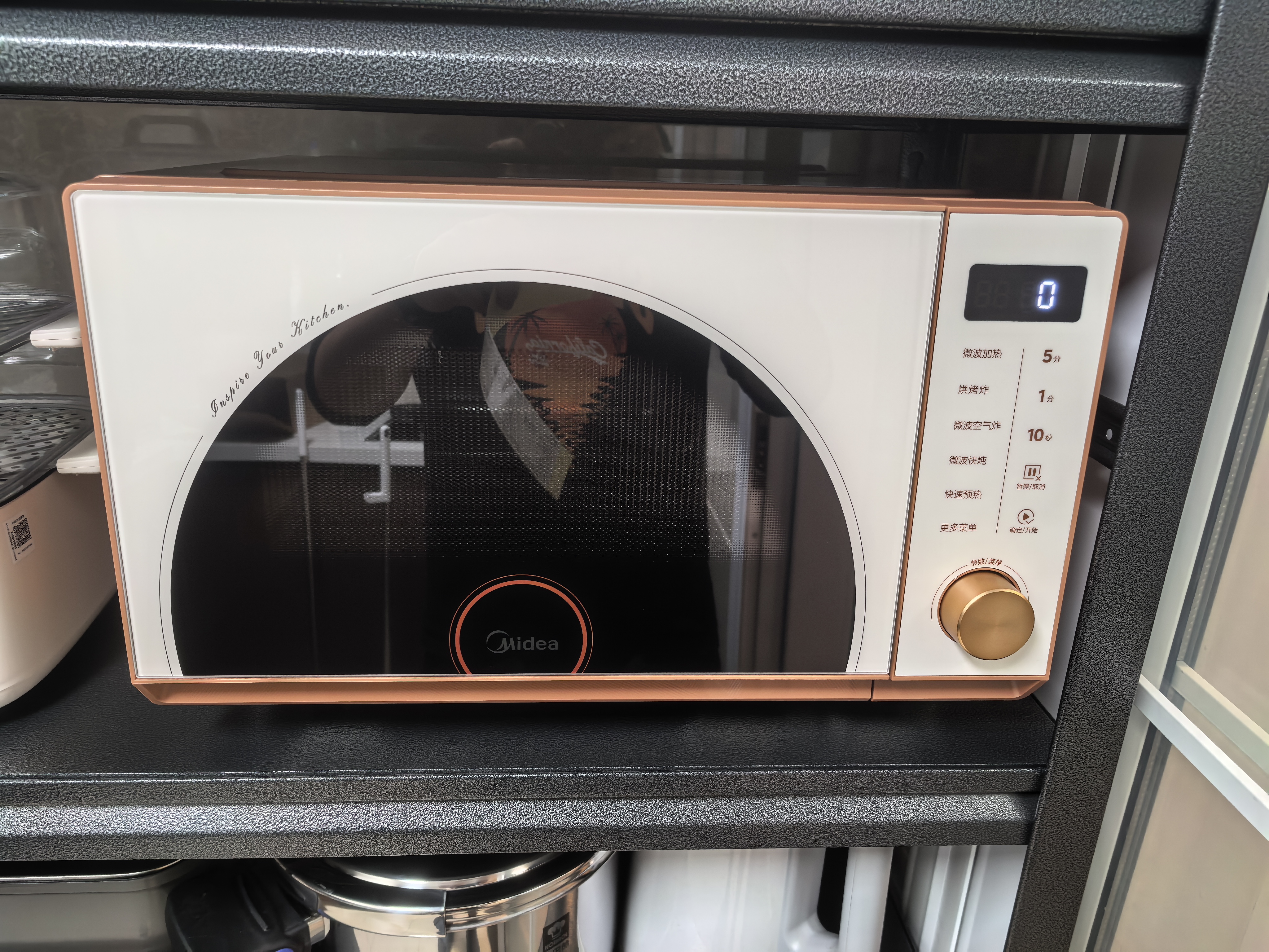 美的（Midea）【重磅新品】2026新款小滋味微烤炸炖一体机家用变频微波炉烤箱空气炸锅不锈钢内胆23L复古F23G4 实拍图
