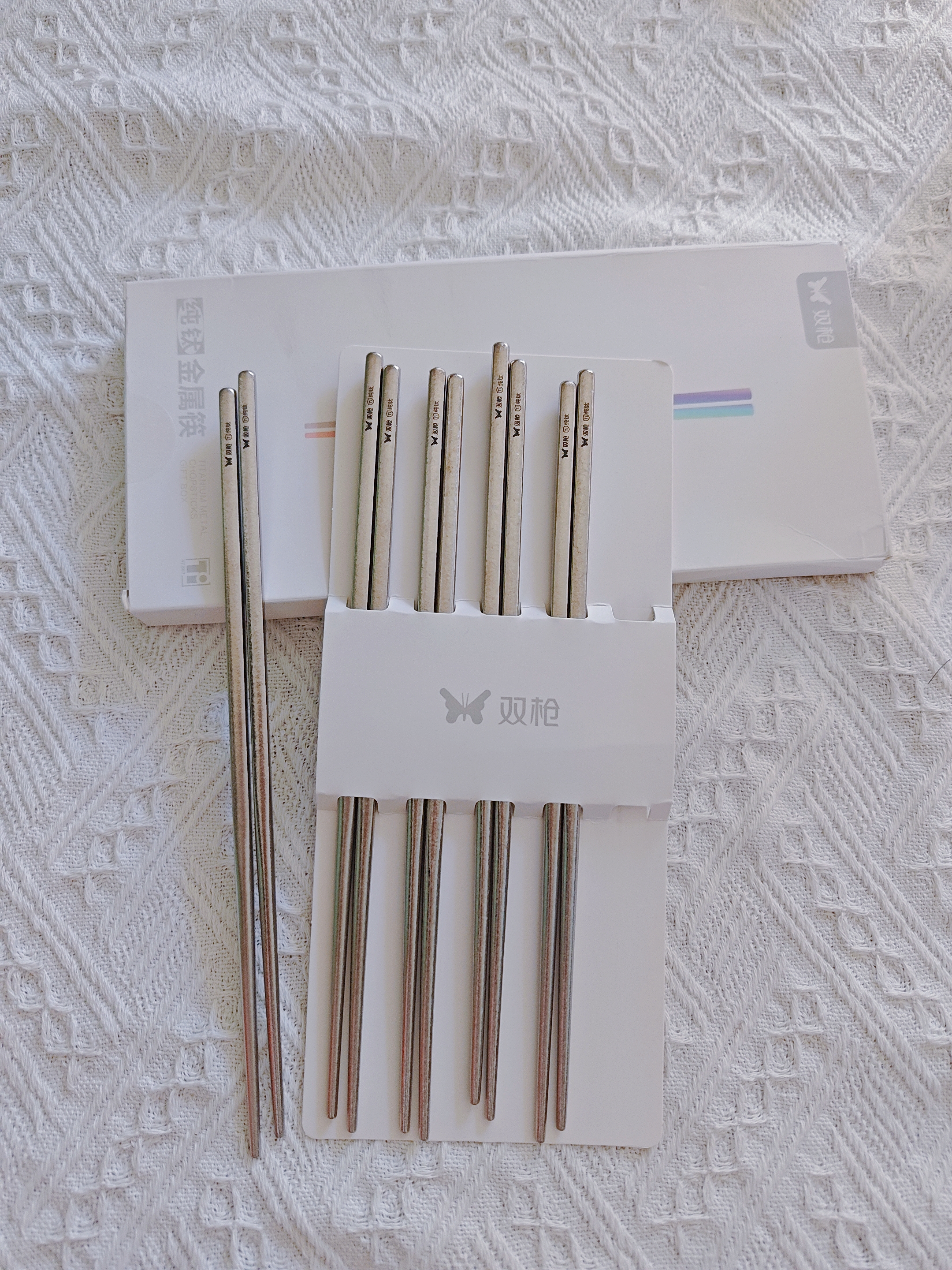 双枪纯钛筷子家用高档抗菌防霉2026新款个人专用耐高温 结晶款五双装 实拍图