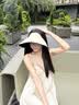 型公馆防晒帽女防紫外线太阳帽大帽檐帽子夏季遮阳帽遮脸空顶骑车显脸小 实拍图