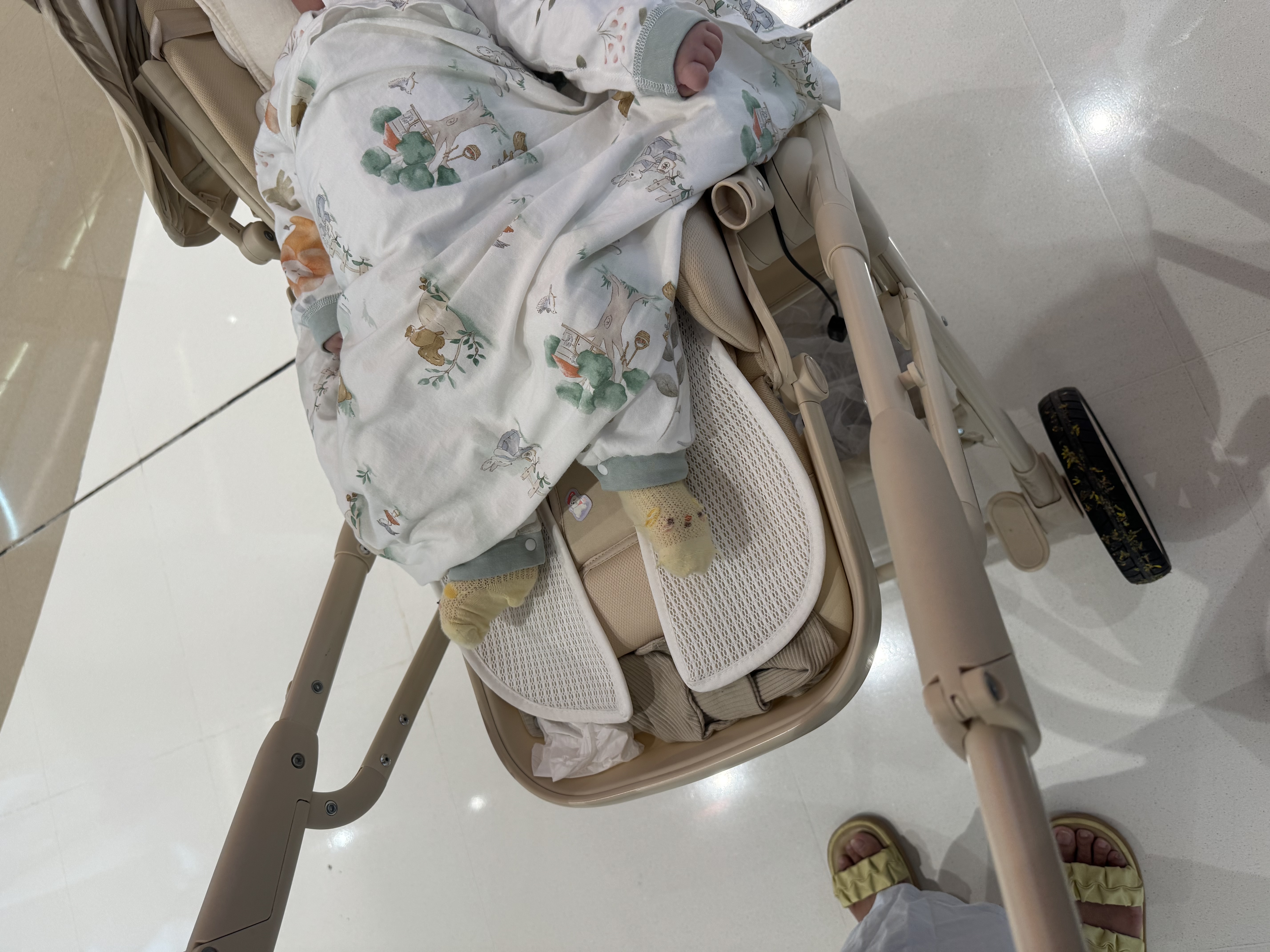 TianRui婴儿推车高景观可坐可躺双向轻便折叠避震新生儿宝宝推车婴儿车 二代旗舰版-卡布奇洛  皮质顶棚 实拍图