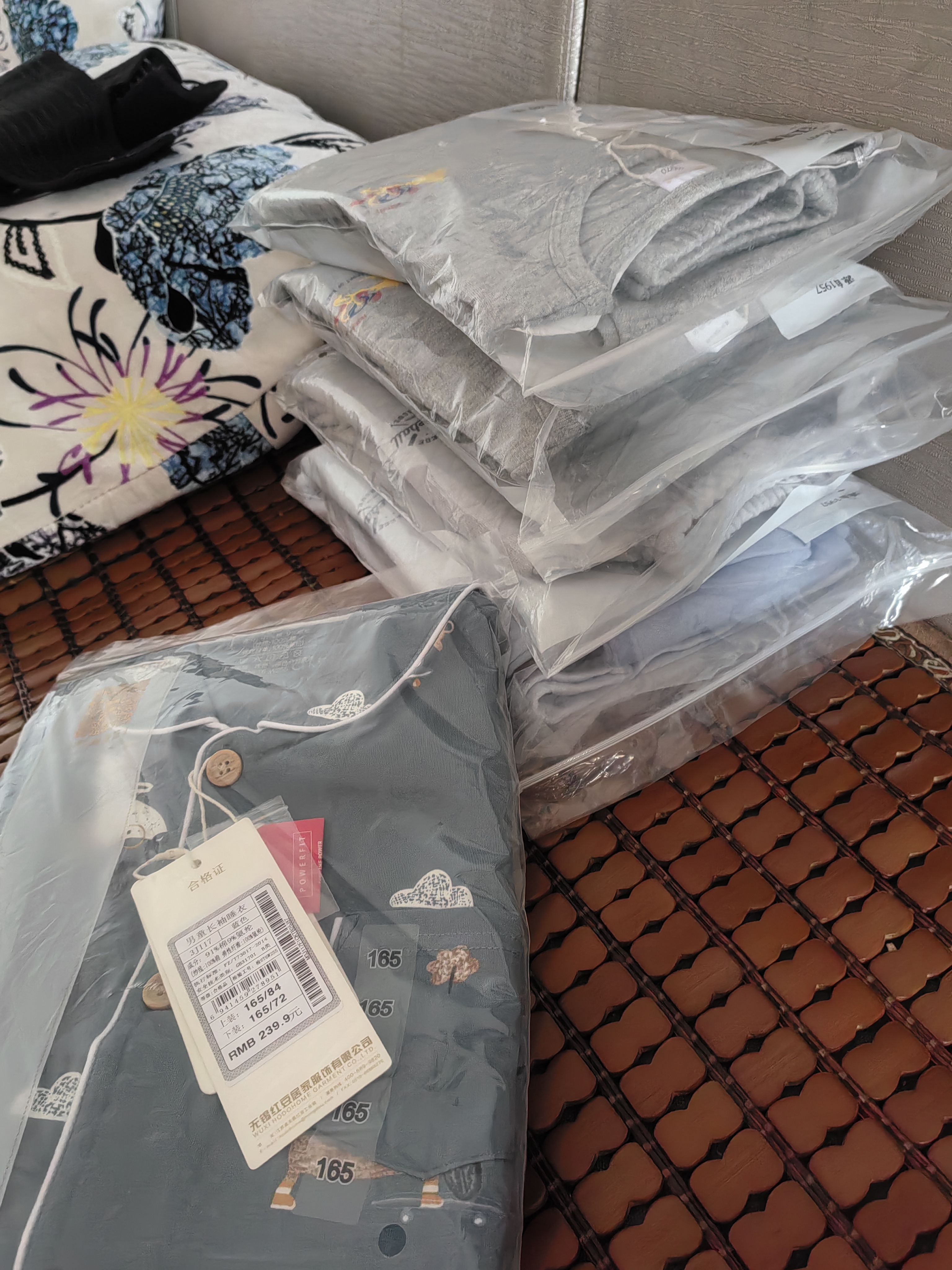 红豆居家（Hodohome）儿童秋衣秋裤男童纯棉7A抑菌圆领薄款保暖内衣套装101灰130 实拍图