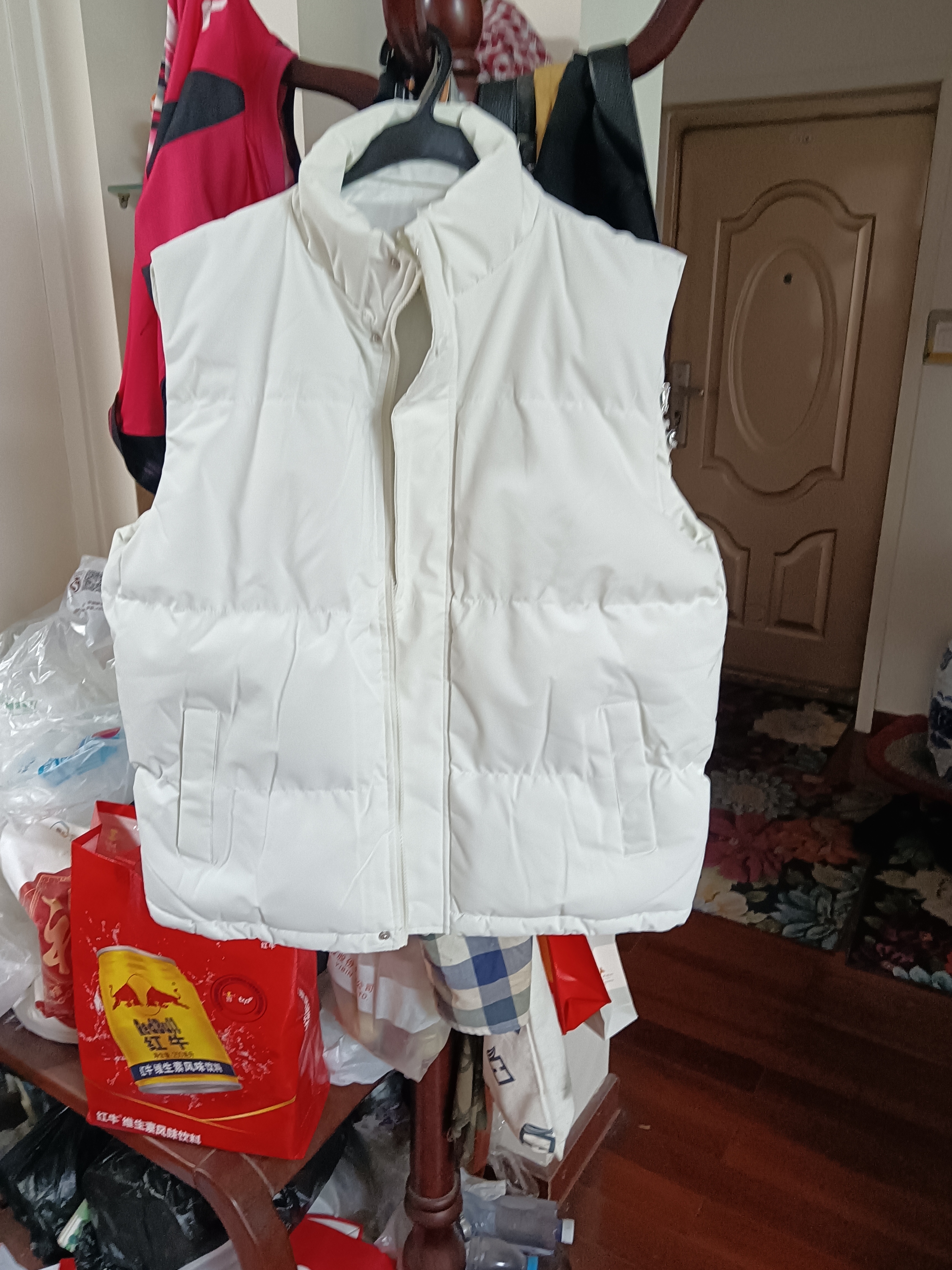 羽绒棉服马甲秋冬季男士外套加厚青年潮流无袖棉衣坎肩背心男 908白色 【特价清仓】 XL 【重磅升级版】 实拍图