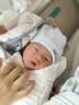 婧麒（JOYNCLEON）新生婴儿帽子0-6月春秋款纯棉男女宝宝双层秋冬胎帽囟门帽 实拍图