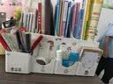 离草四联文件框文件置物架桌面置物架书立桌面收纳文件架文件收纳文件夹办公用开学必备用品  带笔筒白 实拍图