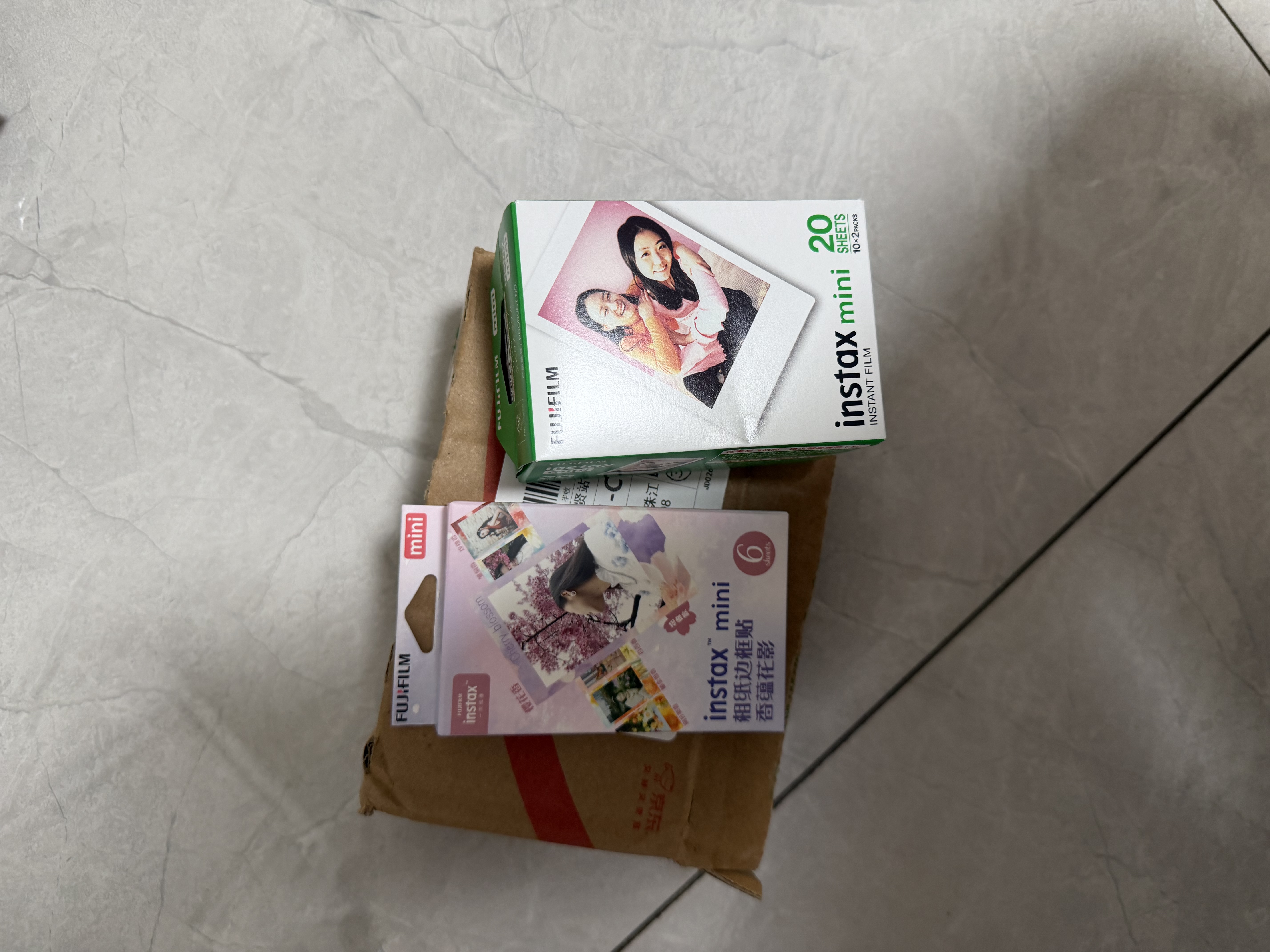 INSTAX富士instax立拍立得 mini相纸 白边双包20张+闪闪星钻边框贴 实拍图