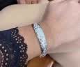 新款富贵牡丹999纯银实心龙凤福字足银镯子送妈妈婆婆节日礼物 花开富贵银手镯 实拍图
