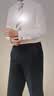 汉尼（HANY）200支纯棉法式衬衫男长袖结婚商务老钱风男士西装袖扣白衬衣 卡萨曼纯白 【温莎领-斜纹-200支成衣免烫】 42 实拍图