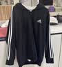 adidas通勤休闲三条纹连帽夹克早秋外套卫衣男装阿迪达斯轻运动   黑色/白   S 实拍图