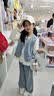 女童牛仔马甲三件套2026新款春秋装女大童洋气休闲蕾丝阔腿裤套装 三件套【马甲+打底衫+裤子】 160 实拍图