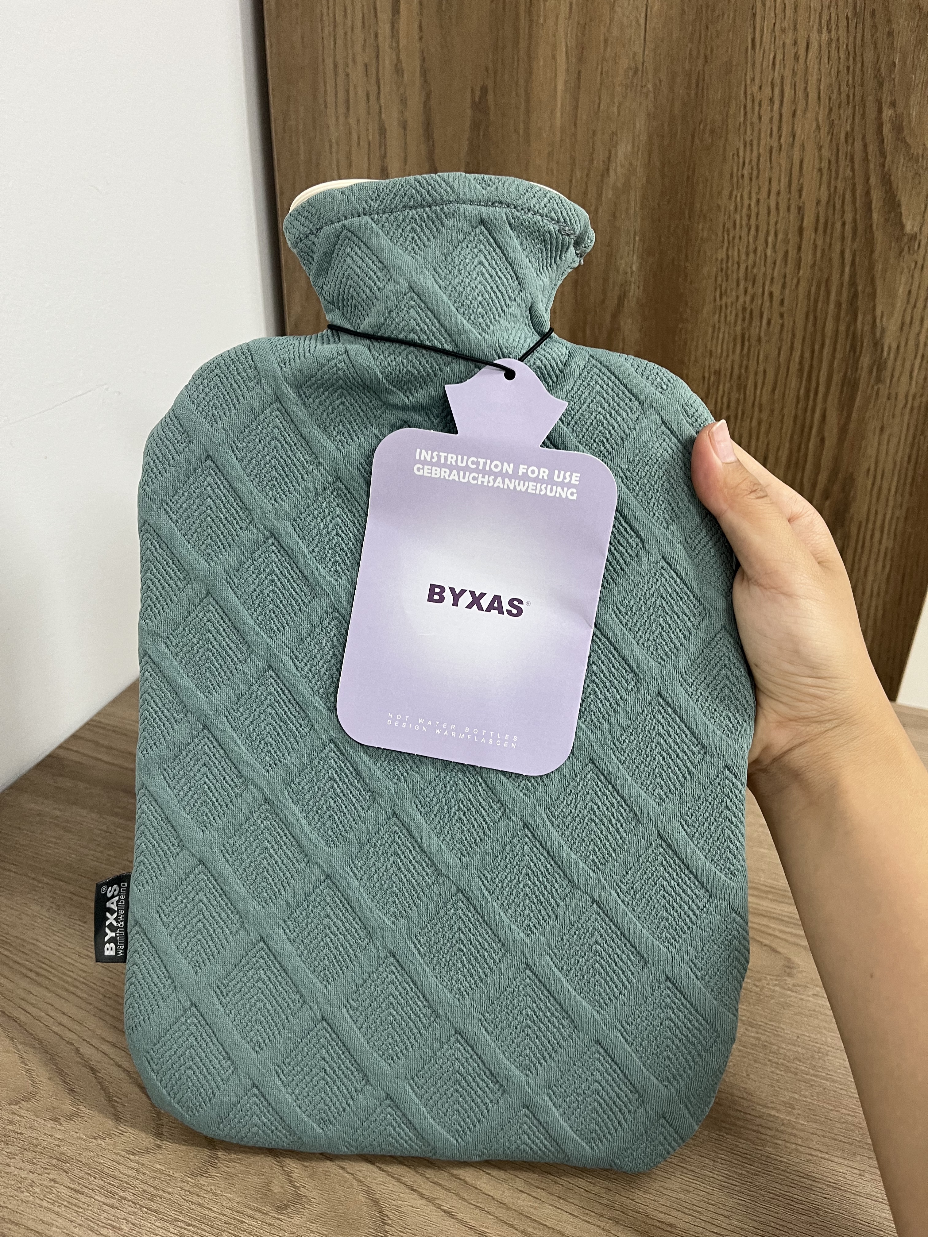 BYXAS/百赛施德国TUV认证灌水暖水袋注水热水袋暖手宝 大号1.8L雾霾蓝 实拍图