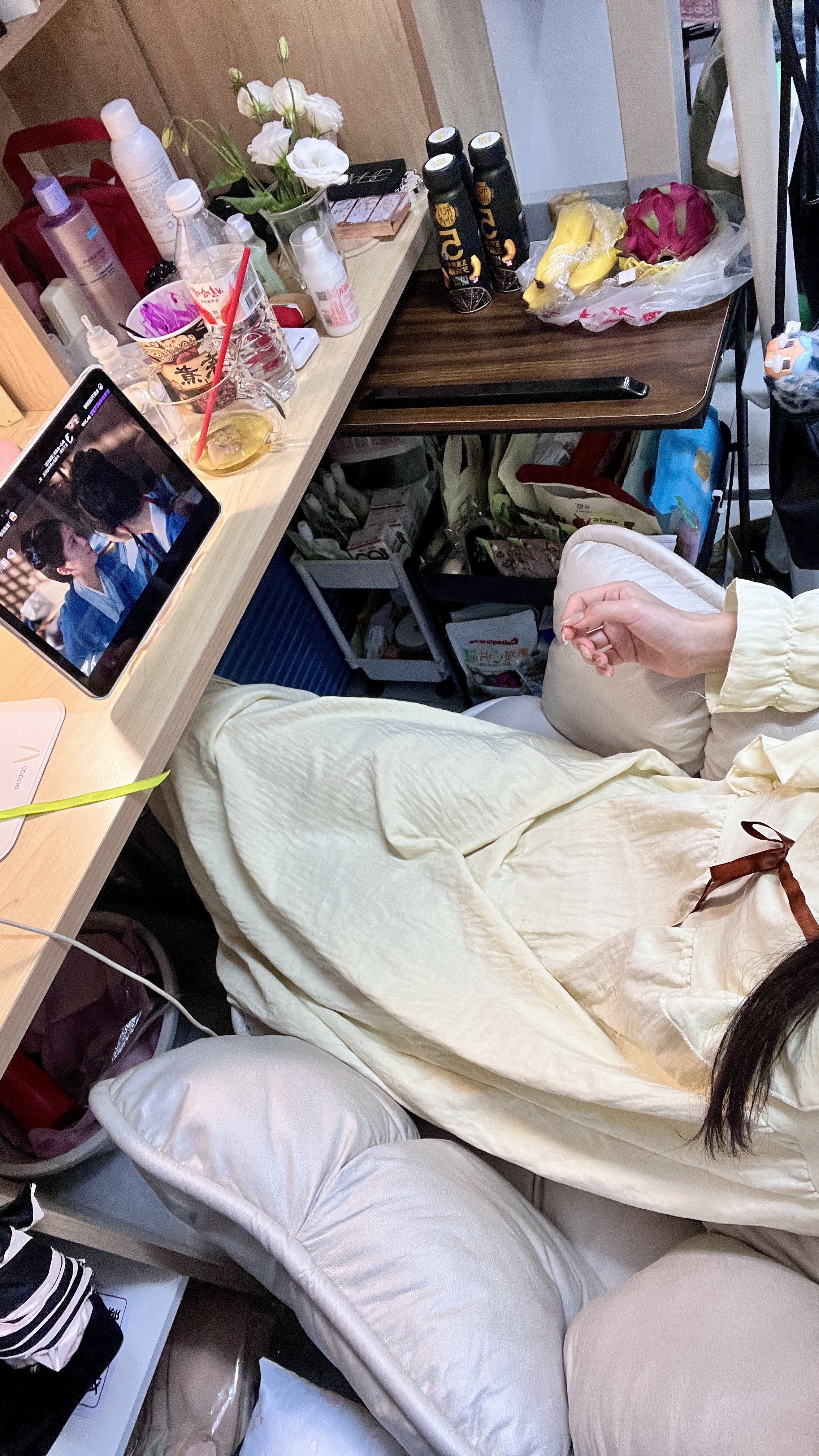 积木部落 电脑椅子久坐舒适休闲电竞沙发椅人体工学家用学习椅可躺办公椅 米灰+脚踏【折叠扶手+可躺靠背】（豪华特厚款） 实拍图