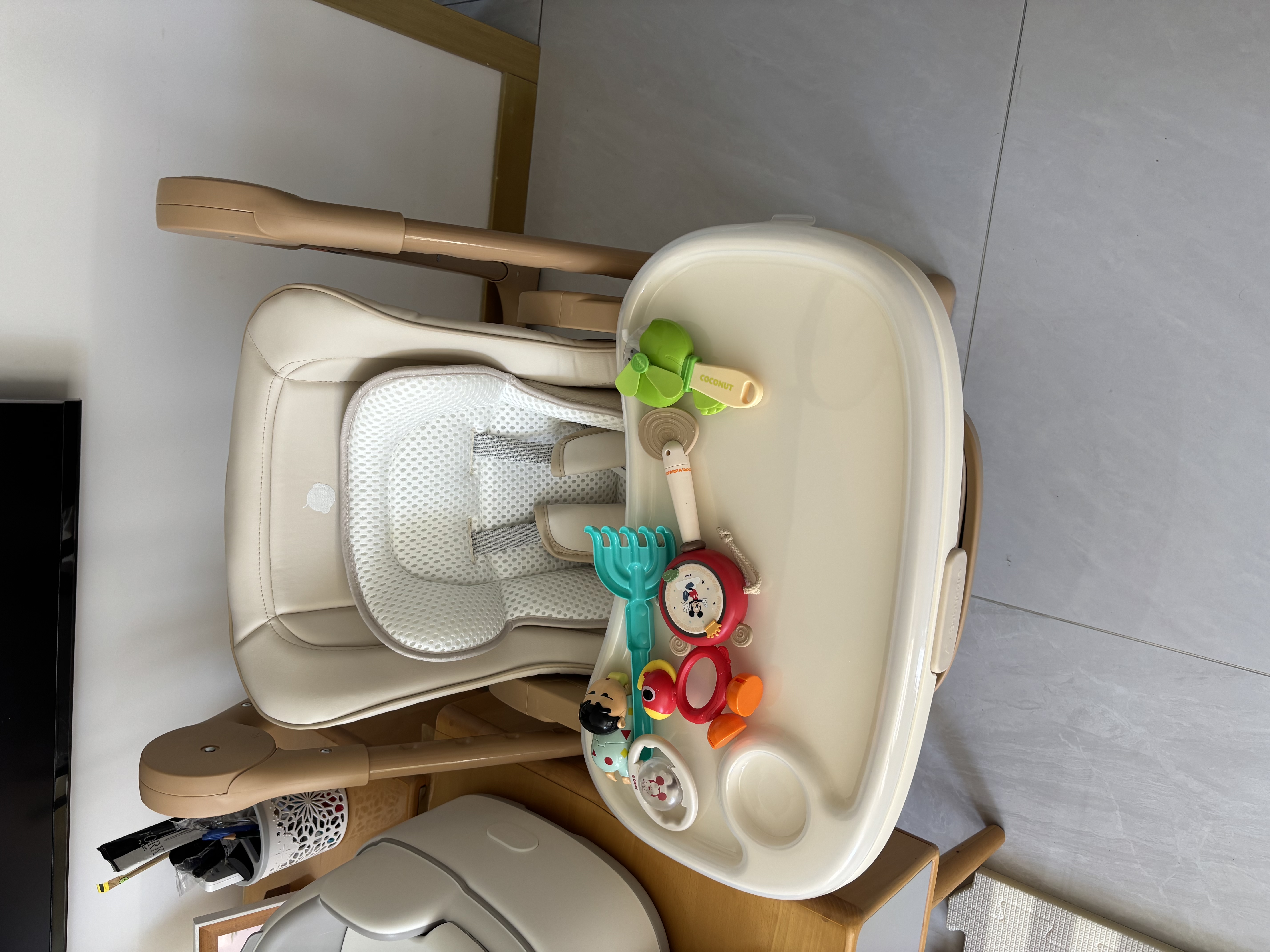 babycare宝宝餐椅6个月以上吃饭可折叠儿童座椅可移动婴儿成长椅 慕斯咖 实拍图