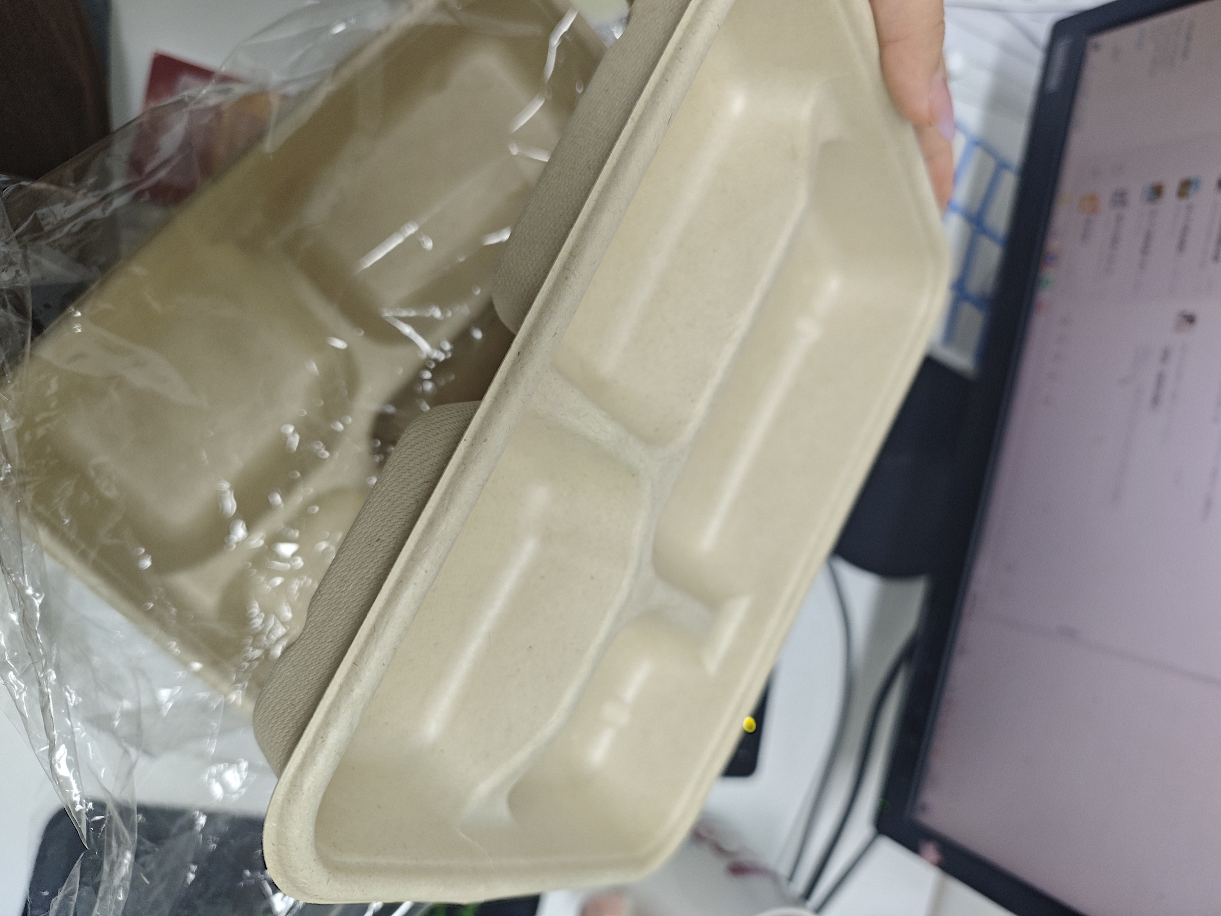 诺鲜一次性四格饭盒纸外卖打包盒三格4格5格分格食品浆餐盒环保可降解 1100ml四格50套（无盖） 加厚 实拍图