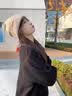 玖慕（JIUMU）山羊绒帽子女秋冬季加厚保暖绵羊毛冷帽大头围堆堆帽针织帽毛线帽 实拍图