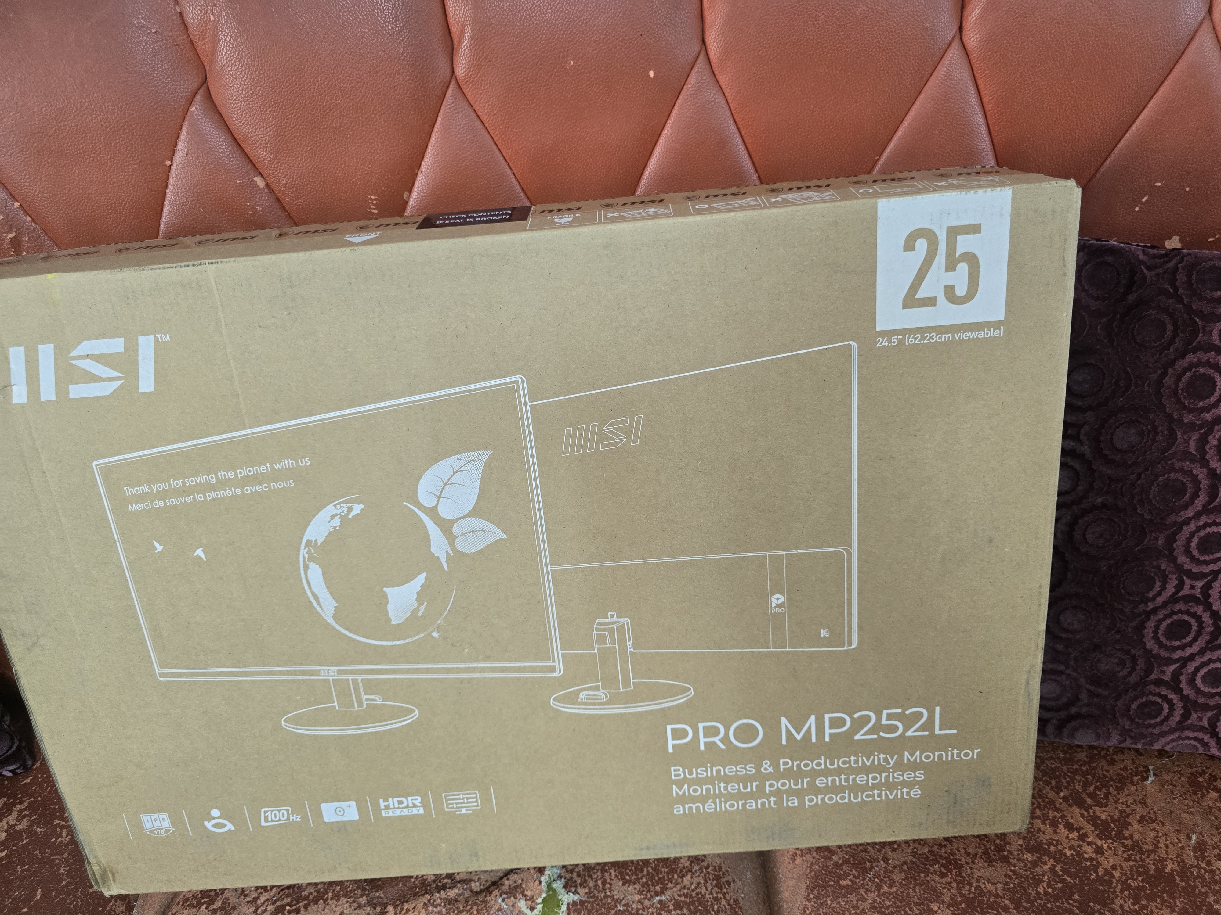 微星（MSI）24.5英寸 FHD 100Hz显示器 HDR Ready 莱茵护眼认证 IPS面板 家用电竞办公护眼显示屏 PRO MP252L 实拍图