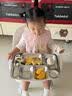 今万福304不锈钢餐盘饭盒分格 快餐盘学生餐盒 六格350g 洗碗机可用 实拍图