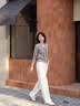 欧迪惠（Oudihui）2026年新款休闲裤女装秋季气质时尚套装针织衫运动阔腿裤子两件套 灰色上衣+白色裤子 M 【建议95-105斤】 晒单实拍图