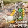牧萌儿童雨鞋套男女童防水脚套防滑耐磨水鞋学生卡通雨靴 黄恐龙L 实拍图