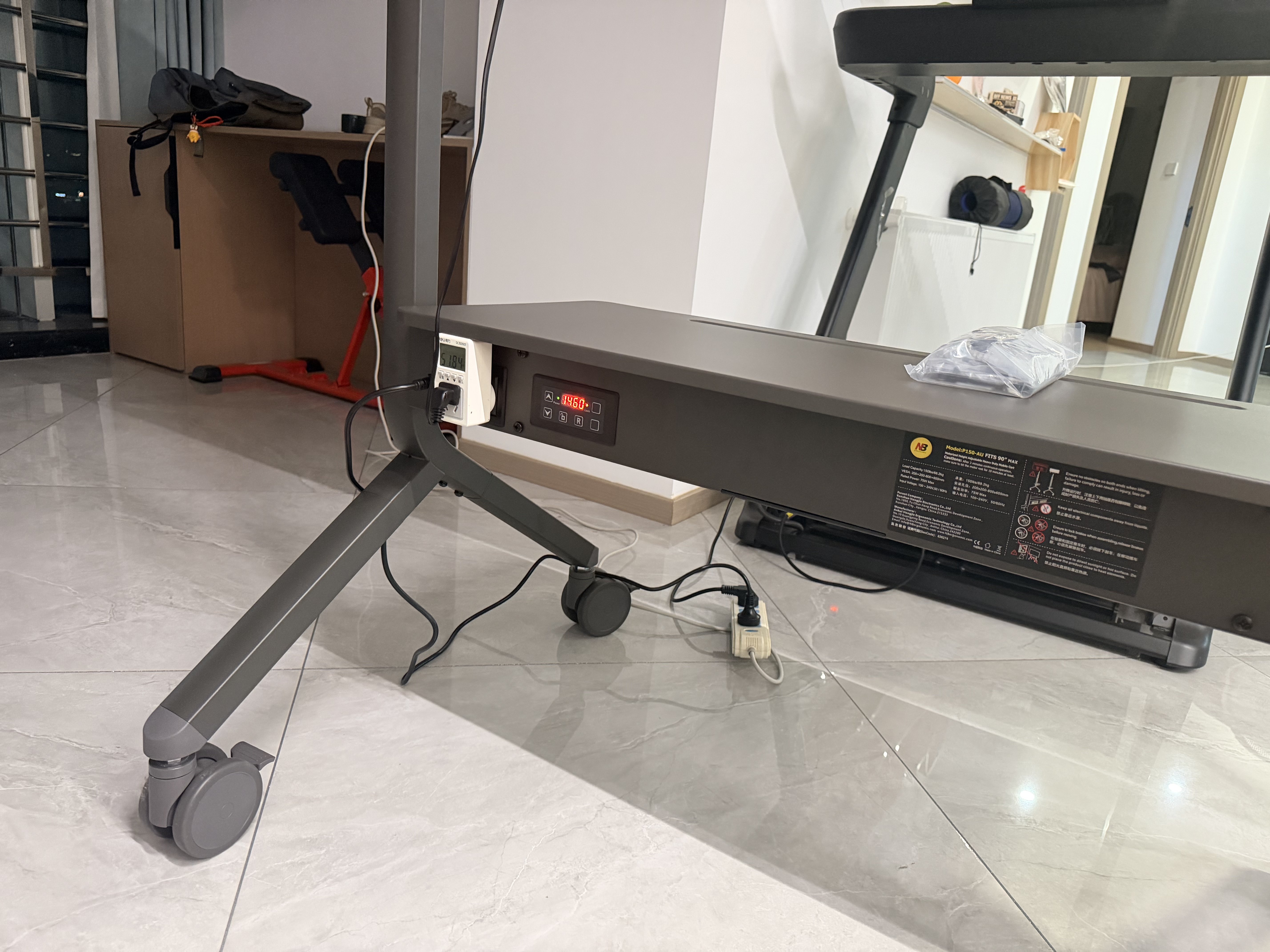 NBP150(65-90英寸)电动电视支架商用视频会议推车可移动遥控升降电视落地挂架触摸一体机支架 实拍图