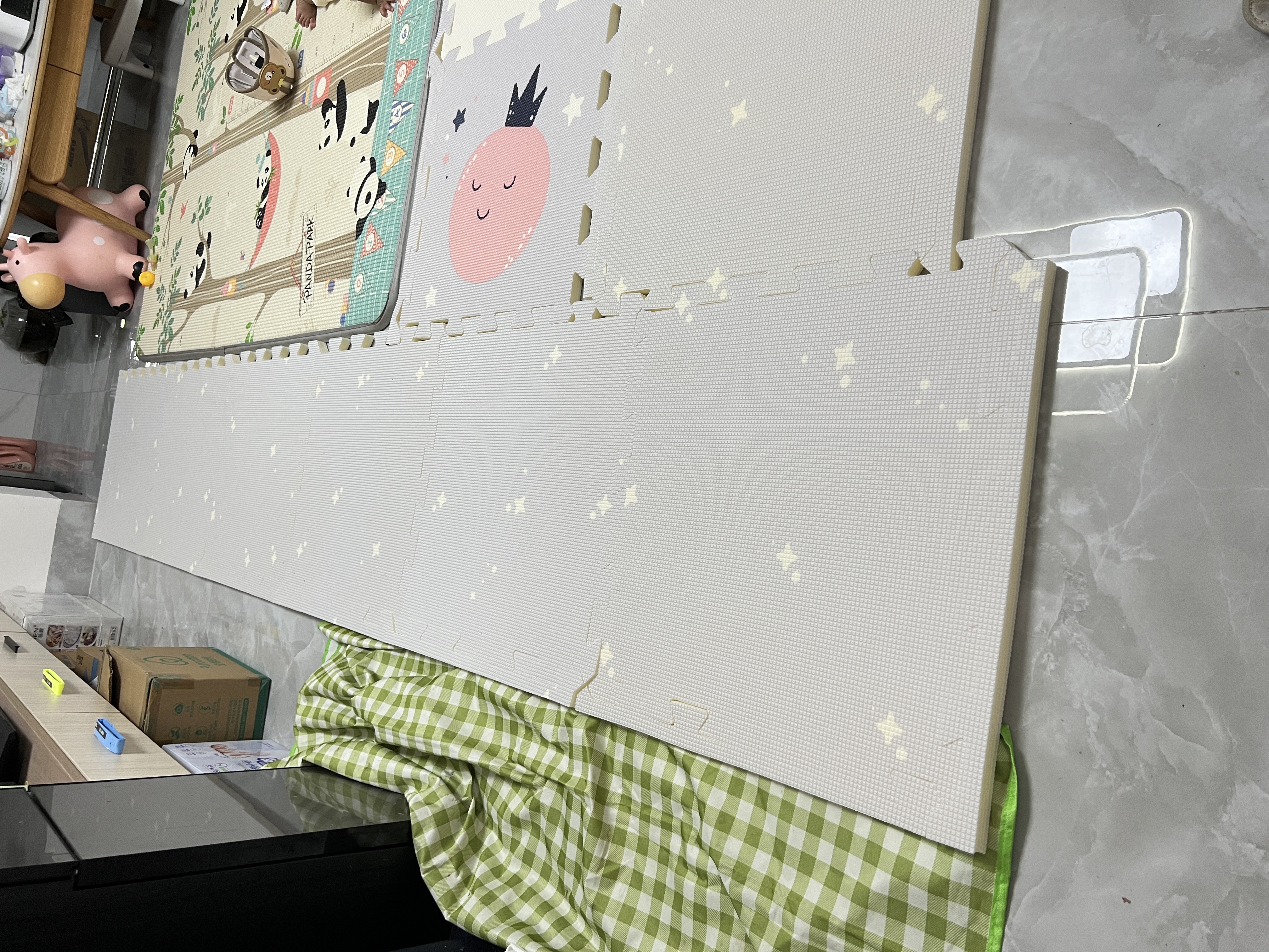 贝博氏babybox婴儿宝宝抗菌XPE客厅拼接爬行垫加厚2CM儿童爬爬垫9片装 实拍图