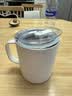 MUJI 不锈钢 双层马克杯 水杯杯子带把手桌面 家用 咖啡杯 白色L  510ml 实拍图