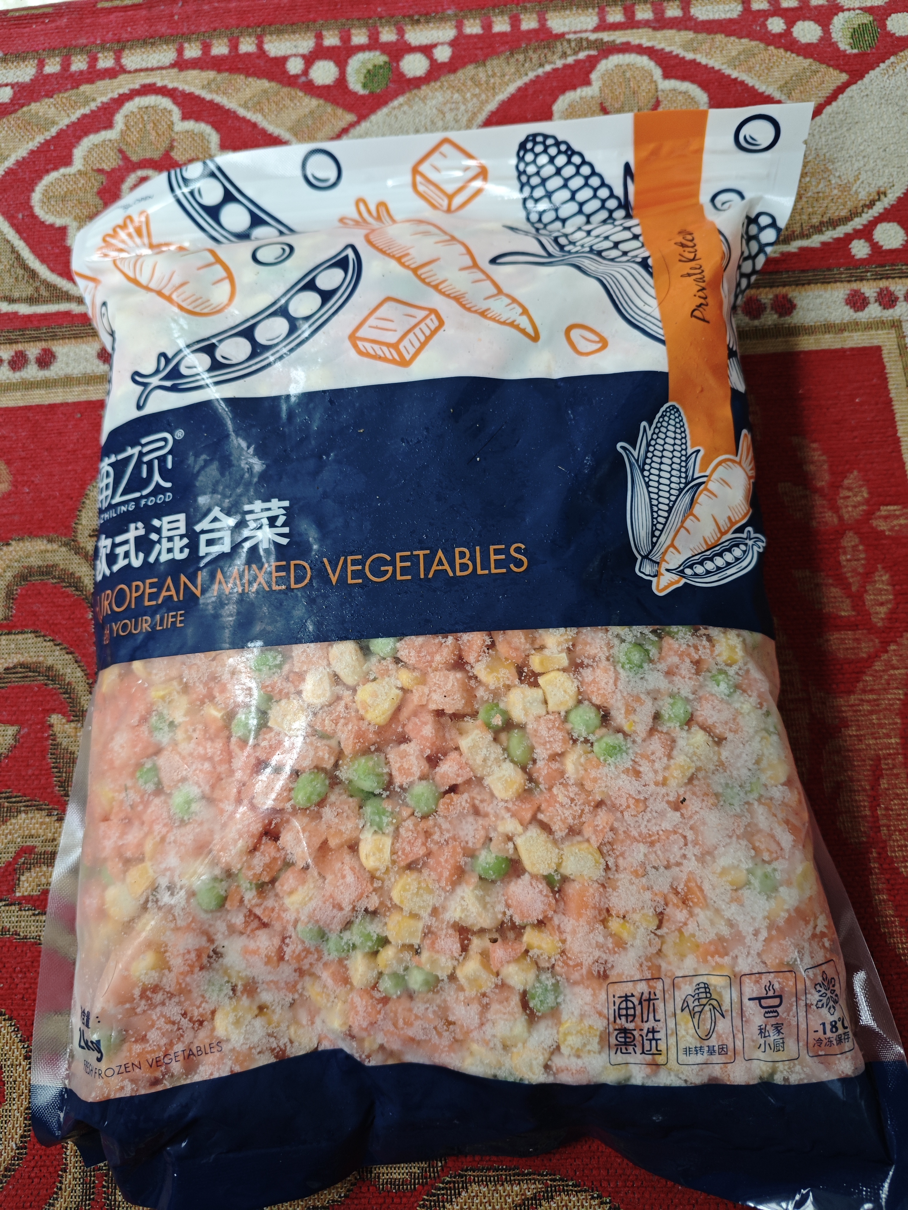 浦之灵欧式混合杂菜2kg 水果玉米粒 甜青豆豌豆仁 加热即食餐饮冷冻蔬菜 实拍图