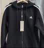 adidas通勤休闲三条纹连帽夹克早秋外套卫衣男装阿迪达斯轻运动   黑色/白   2XL 实拍图