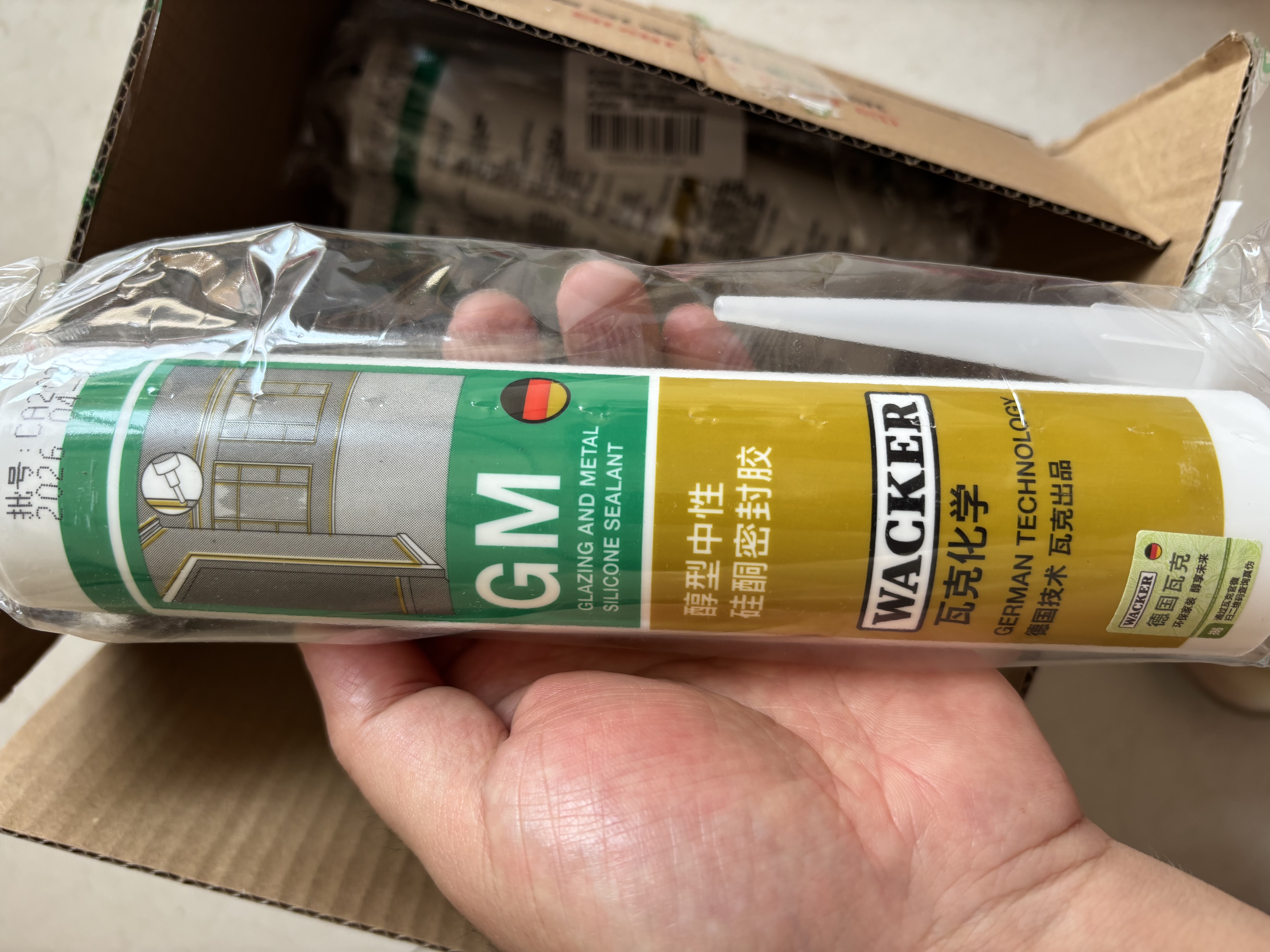 瓦克（WACKER）GM玻璃胶通用型厨卫密封胶美容胶中性门窗橱柜封边胶透明 实拍图