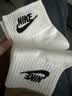 耐克NIKE男女袜子 吸汗透气运动袜 短袜三双装DX5074-101白 L 实拍图